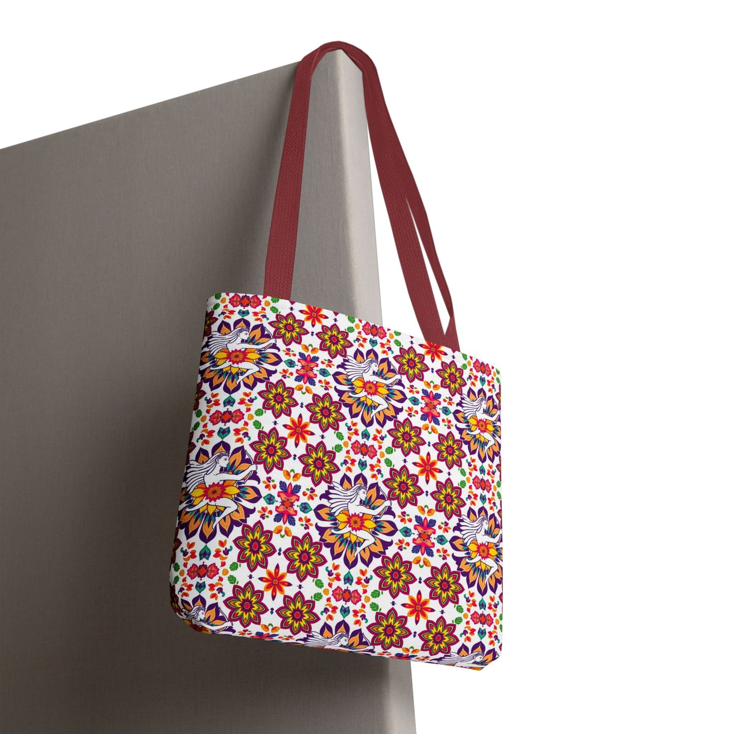 Tote Bag, (AOP), Sagittarius, Zodiac v2, Flower Pattern