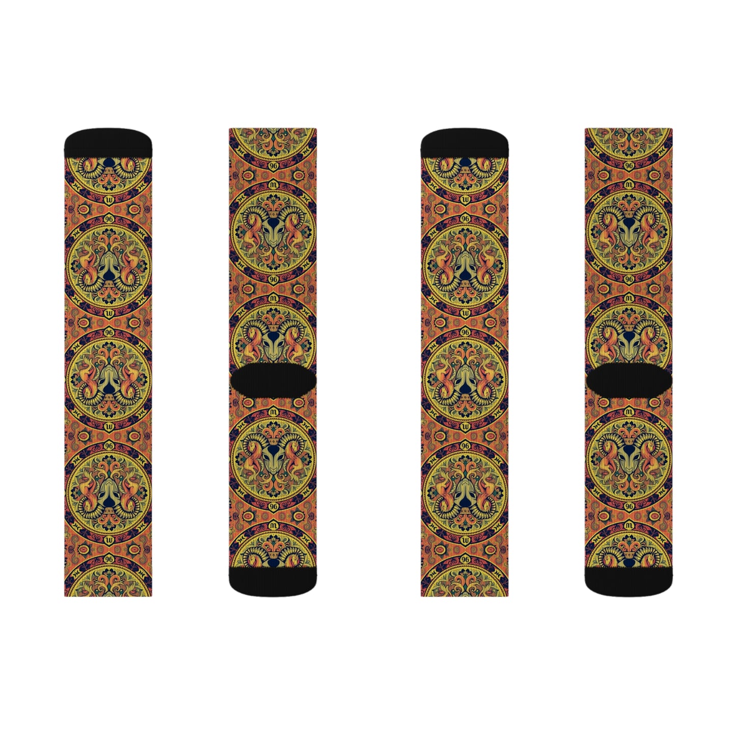 Sublimation Socks, Aries, Zodiac v3, Pattern