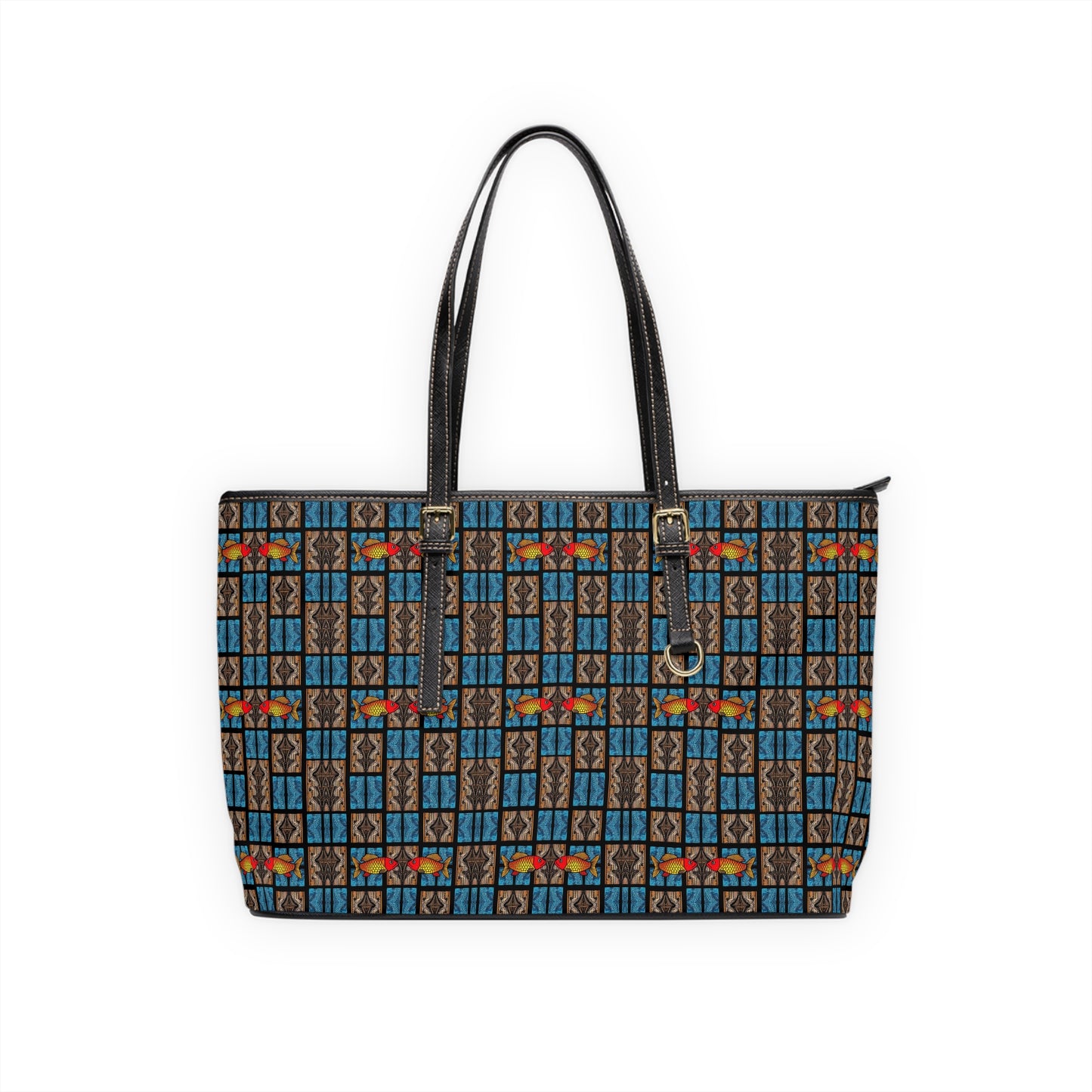 Leather Shoulder Bag, Pisces, Zodiac v4, Shapes Pattern