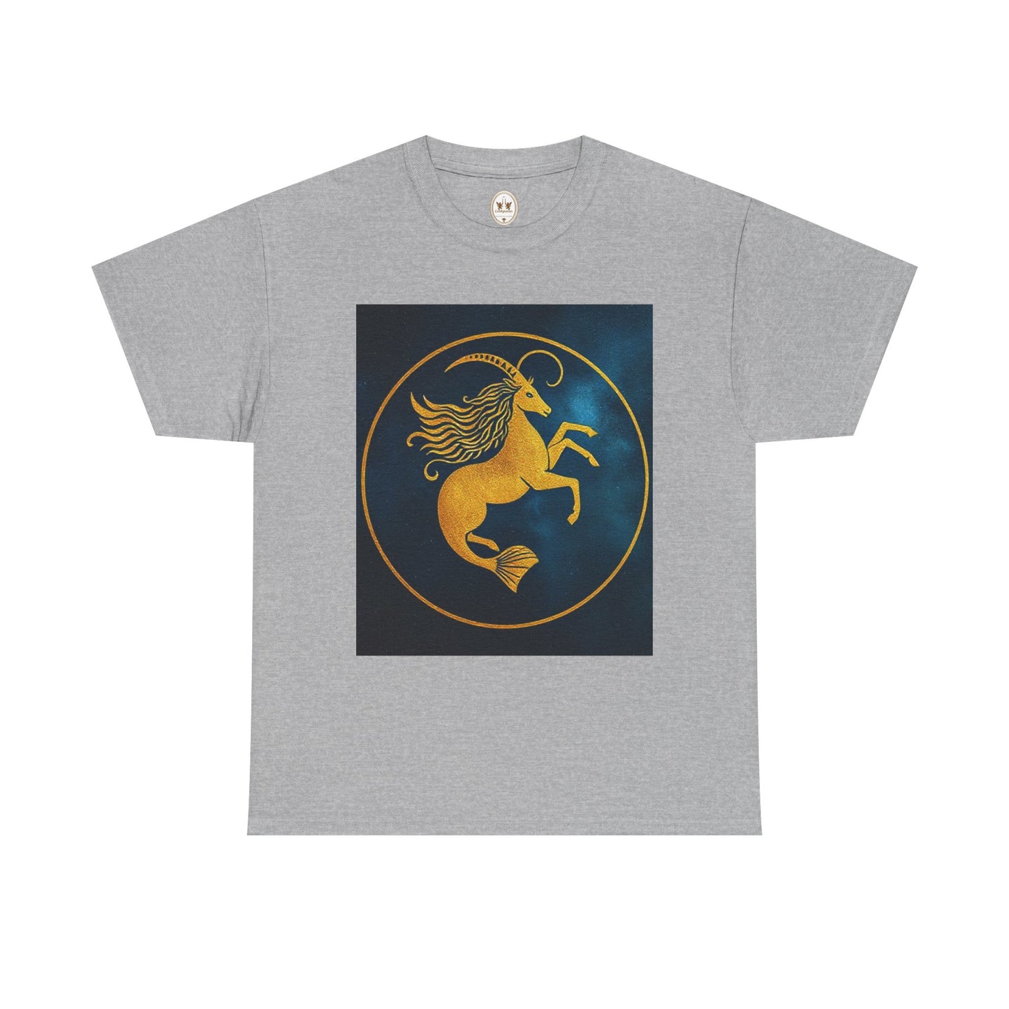 Unisex Heavy Cotton T-Shirt, Capricorn Animal v4, Symbol, Zodiac Design