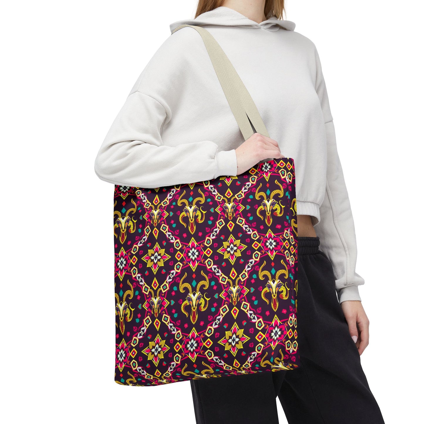 Tote Bag (AOP), Capricorn, Zodiac, Jewel Pattern