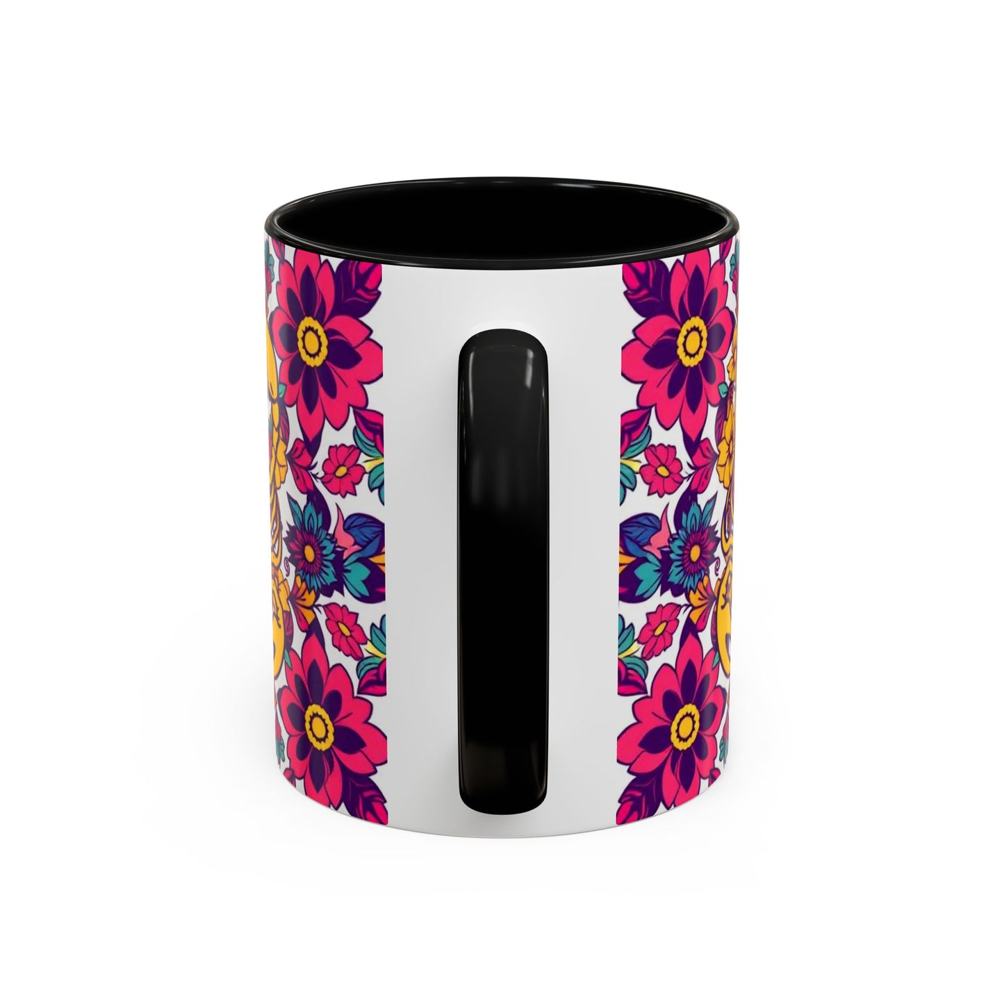 Accent Coffee Mug, Scorpio, Zodiac v2. Flower Pattern, (11, 15oz)