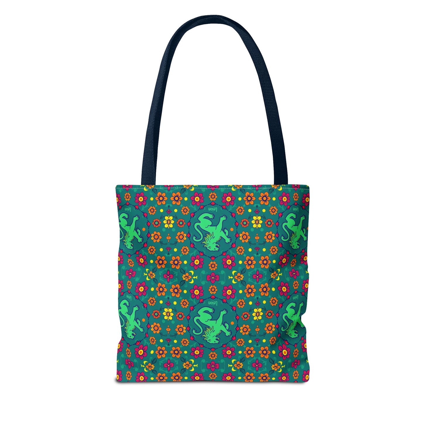 Tote Bag (AOP), Leo, Zodiac v1, Flower Pattern