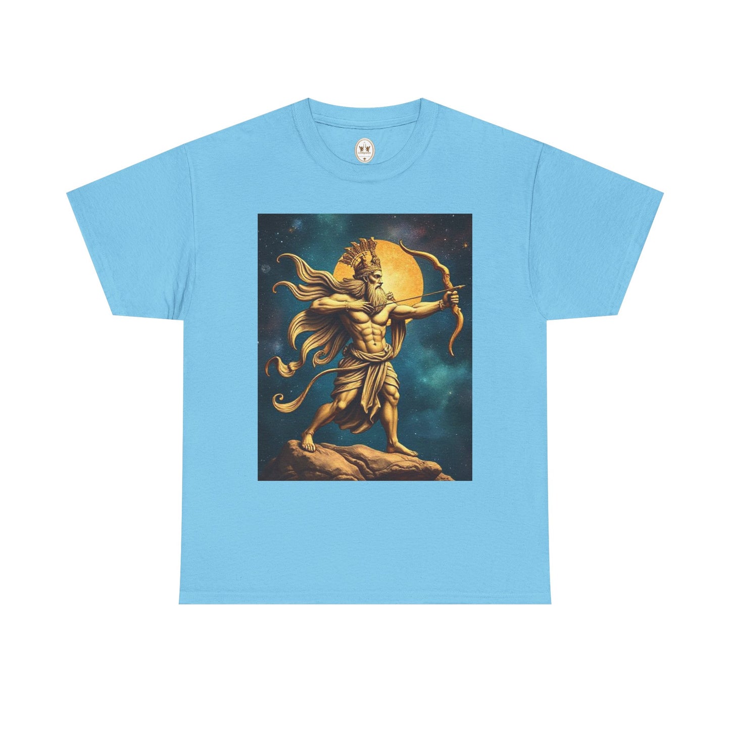 Unisex Heavy Cotton T-Shirt, Midnight Arrow v1, Sagittarius Zodiac Design