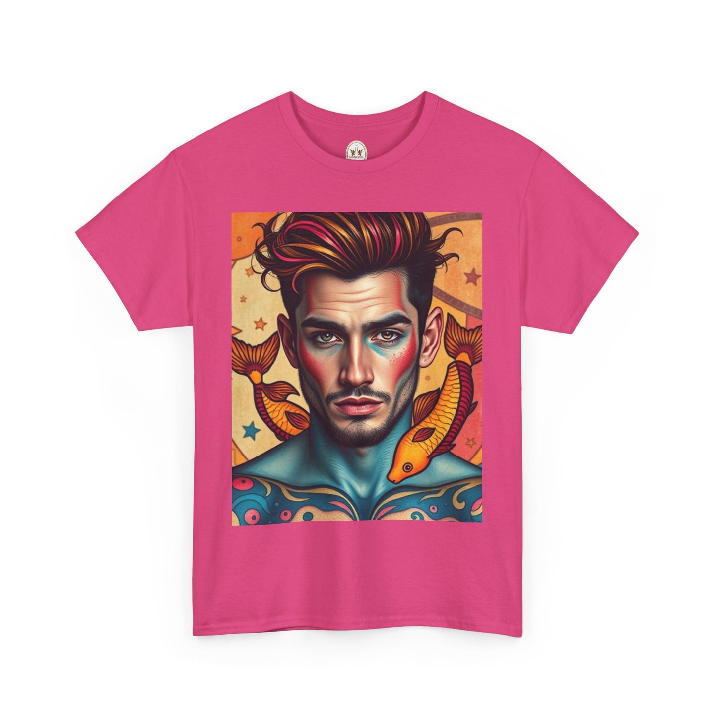 Unisex Heavy Cotton T-Shirt, Pisces, Zodiac v2, Sexy Art