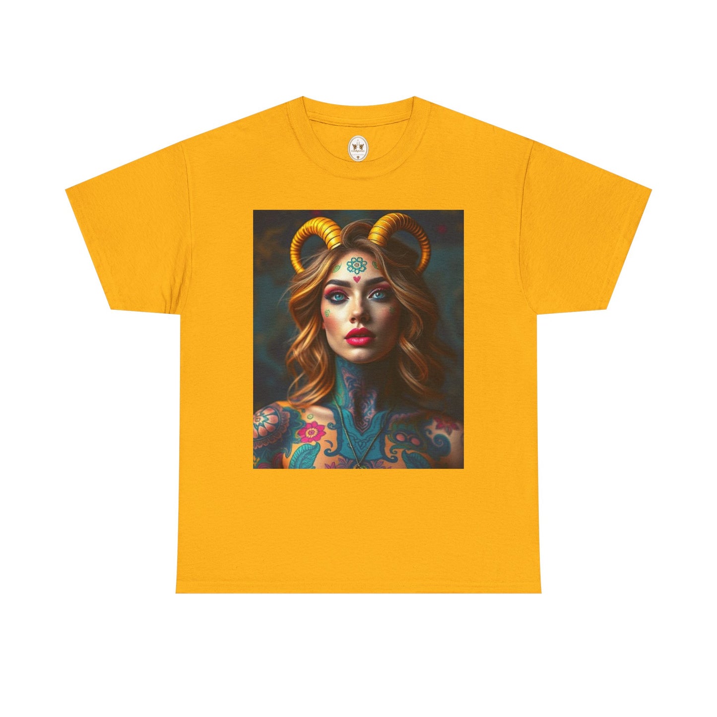 Unisex Heavy Cotton T-Shirt, Capricorn, Zodiac v1, Sexy Art