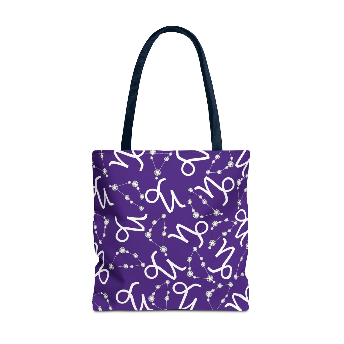Tote Bag, Capricorn Zodiac Sign, AOP, (Purple, White)