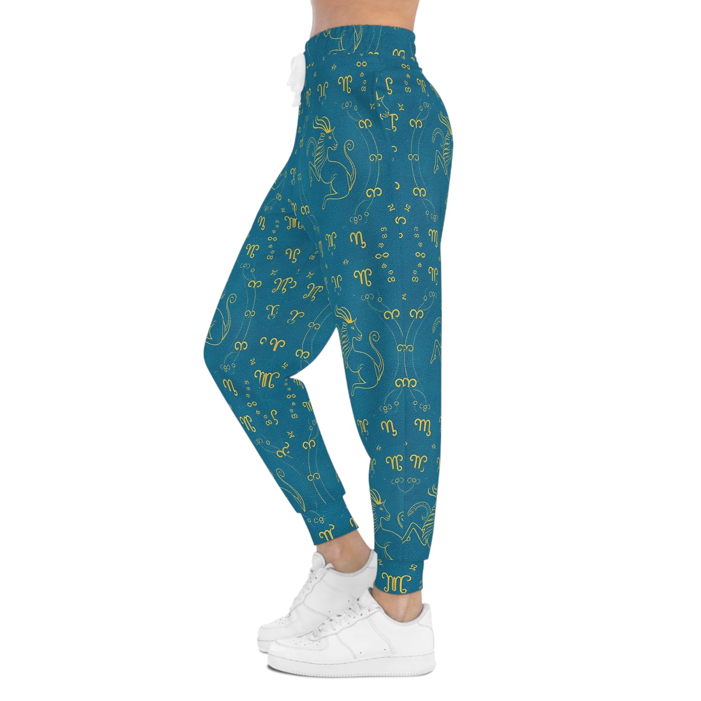 Athletic Joggers, Zodiac Design, Pattern v1, Aquarius, AOP
