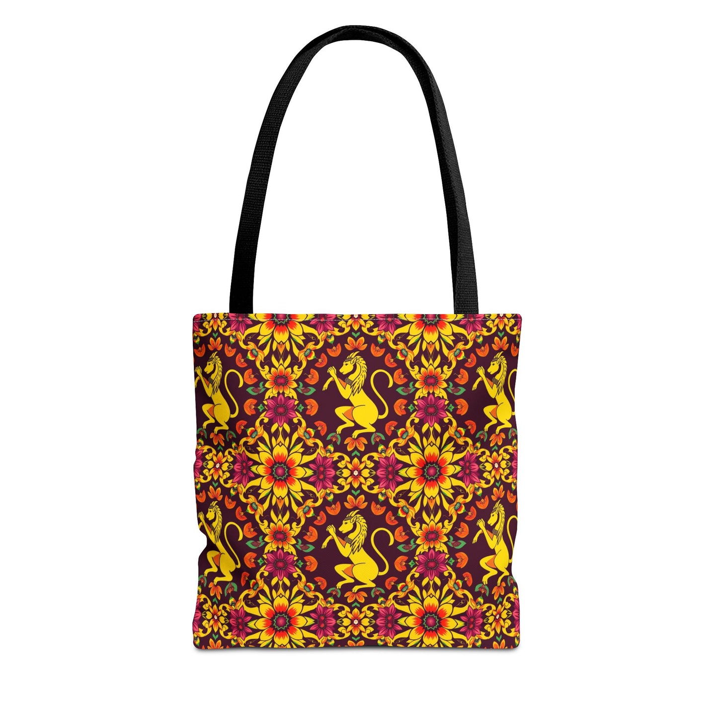 Tote Bag (AOP), Virgo, Zodiac v2, Flower Pattern