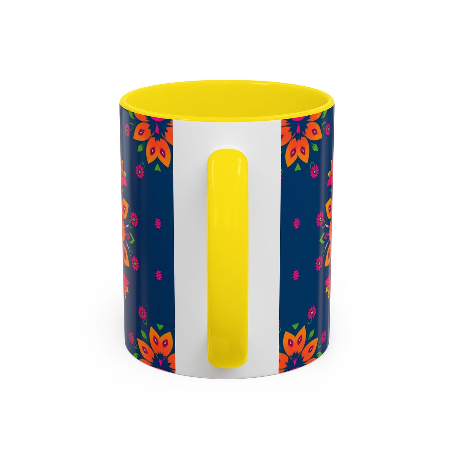 Accent Coffee Mug, Gemini, Zodiac v2, Flower Pattern, (11, 15oz)