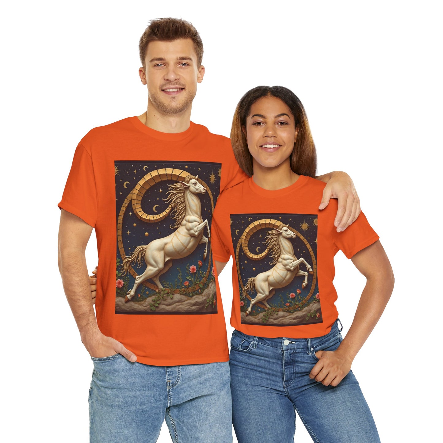 Unisex Heavy Cotton T-Shirt, Aries Animal. Zodiac Design
