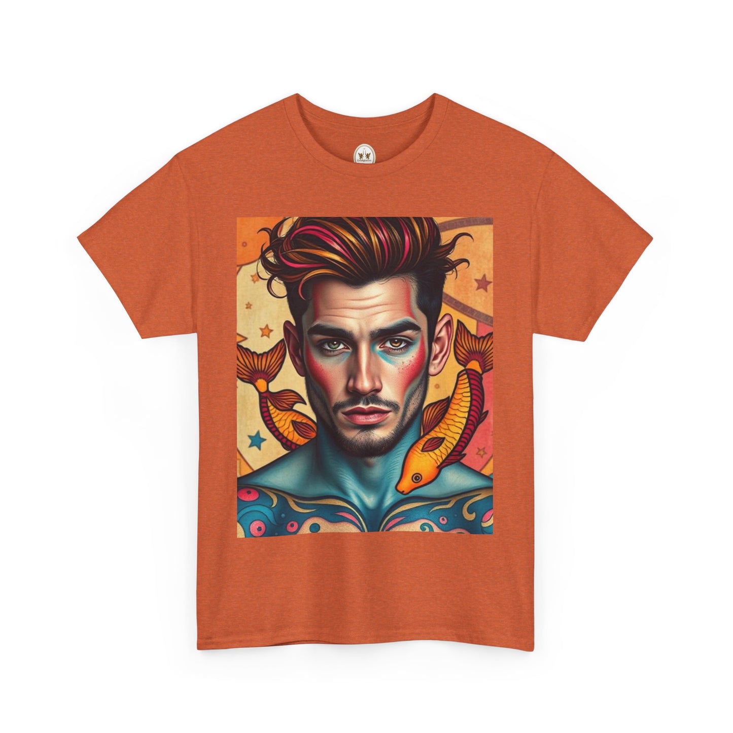Unisex Heavy Cotton T-Shirt, Pisces, Zodiac v2, Sexy Art