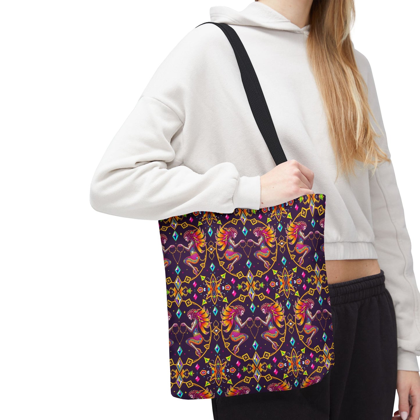 Tote Bag (AOP), Gemini, Zodiac, Jewel Pattern
