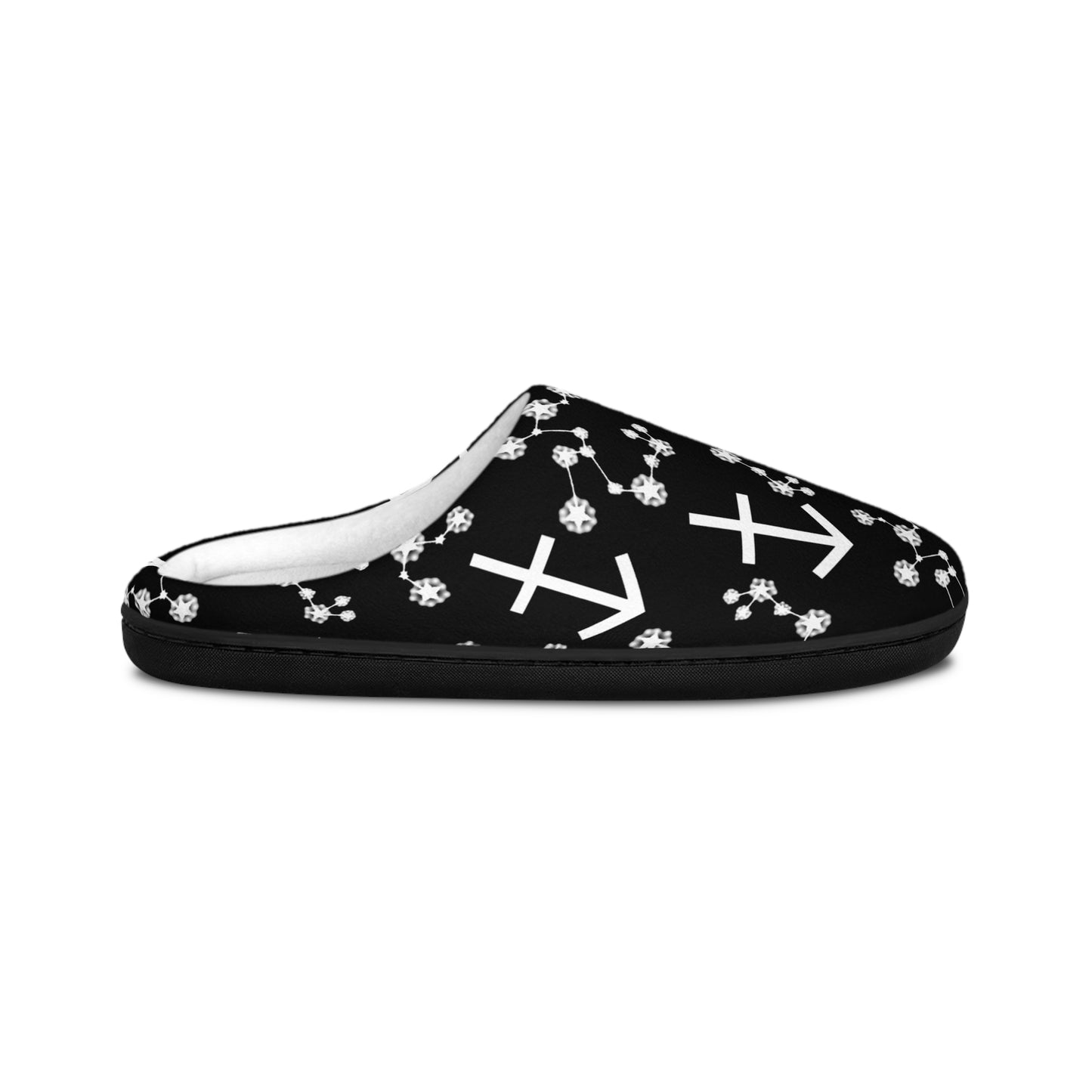 Women's Indoor Slippers, Sagittarius Zodiac Sign, 100% polyester, Outer-layer and lining
