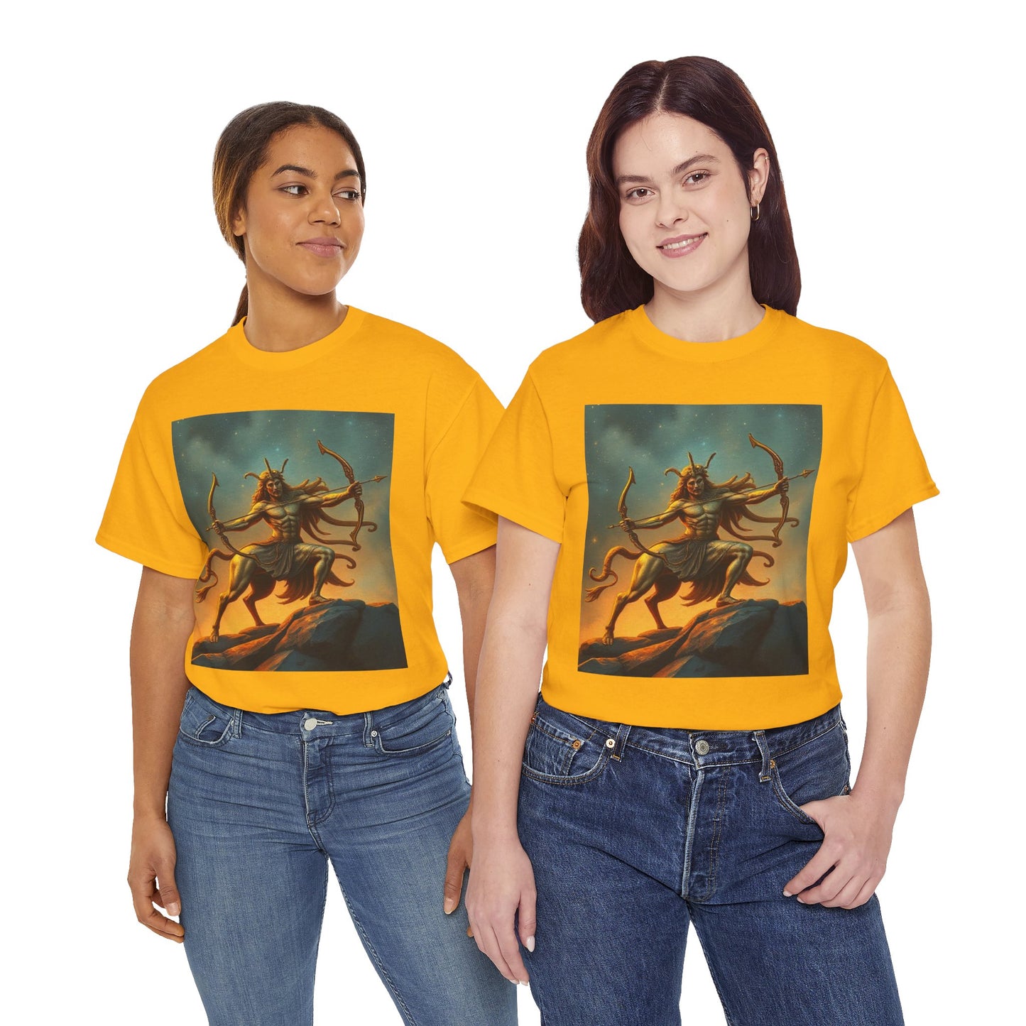Unisex Heavy Cotton T-Shirt, Arrow Centaur, Sagittarius Zodiac Design