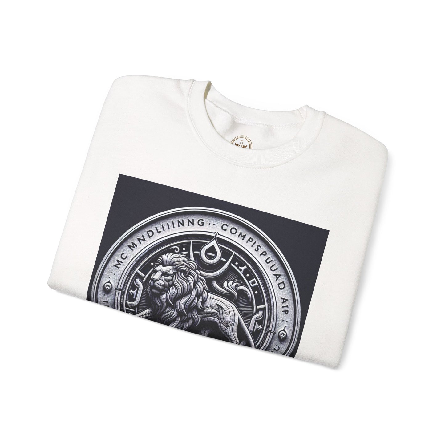 Unisex Heavy Blend™ Crewneck Sweatshirt, Lion Coin, Leo Zodiac Design