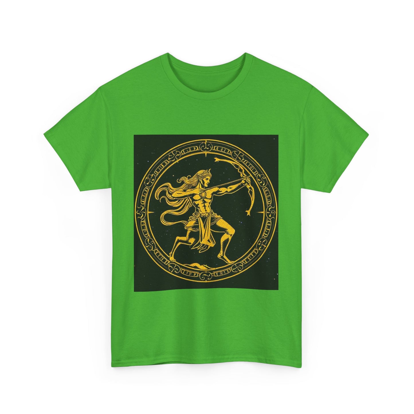 Unisex Heavy Cotton T-Shirt, Mythical Faun/Satyr, Sagittarius Zodiac Design
