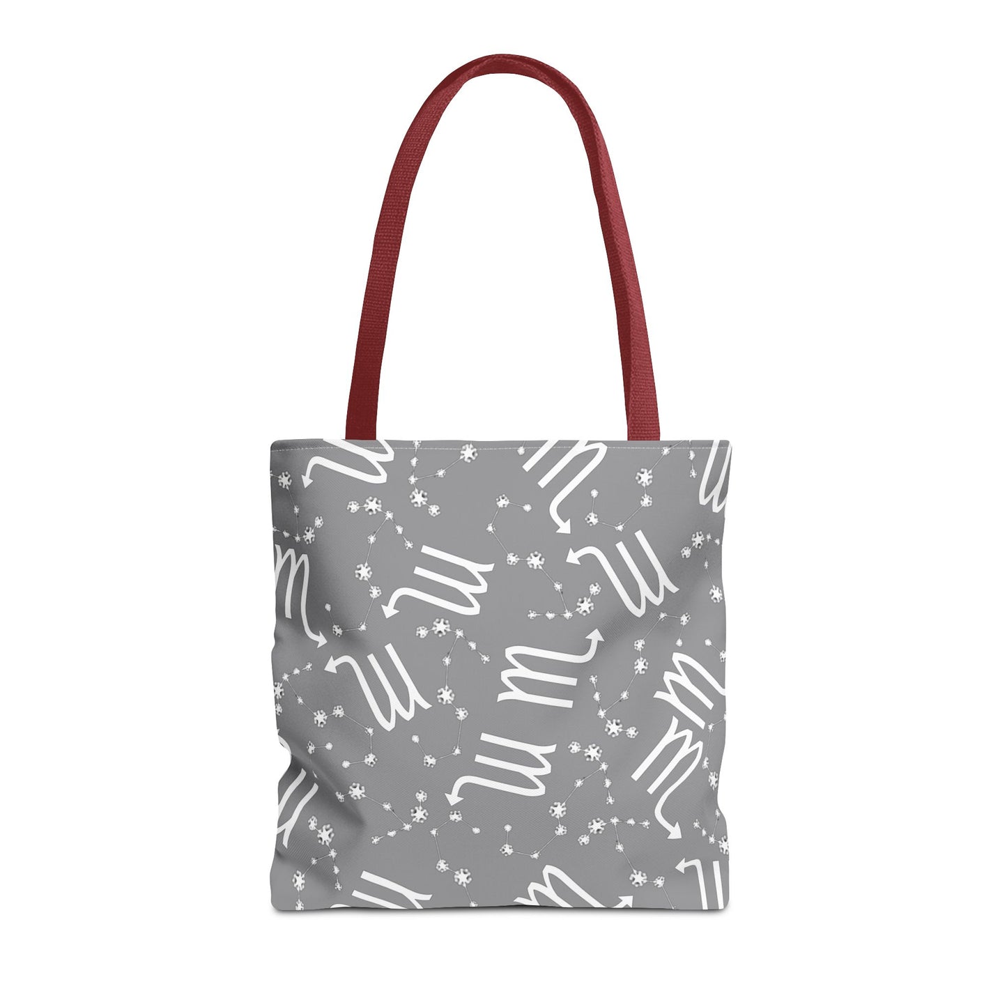 Tote Bag, Scorpio Zodiac Sign, AOP, (Grey, White)