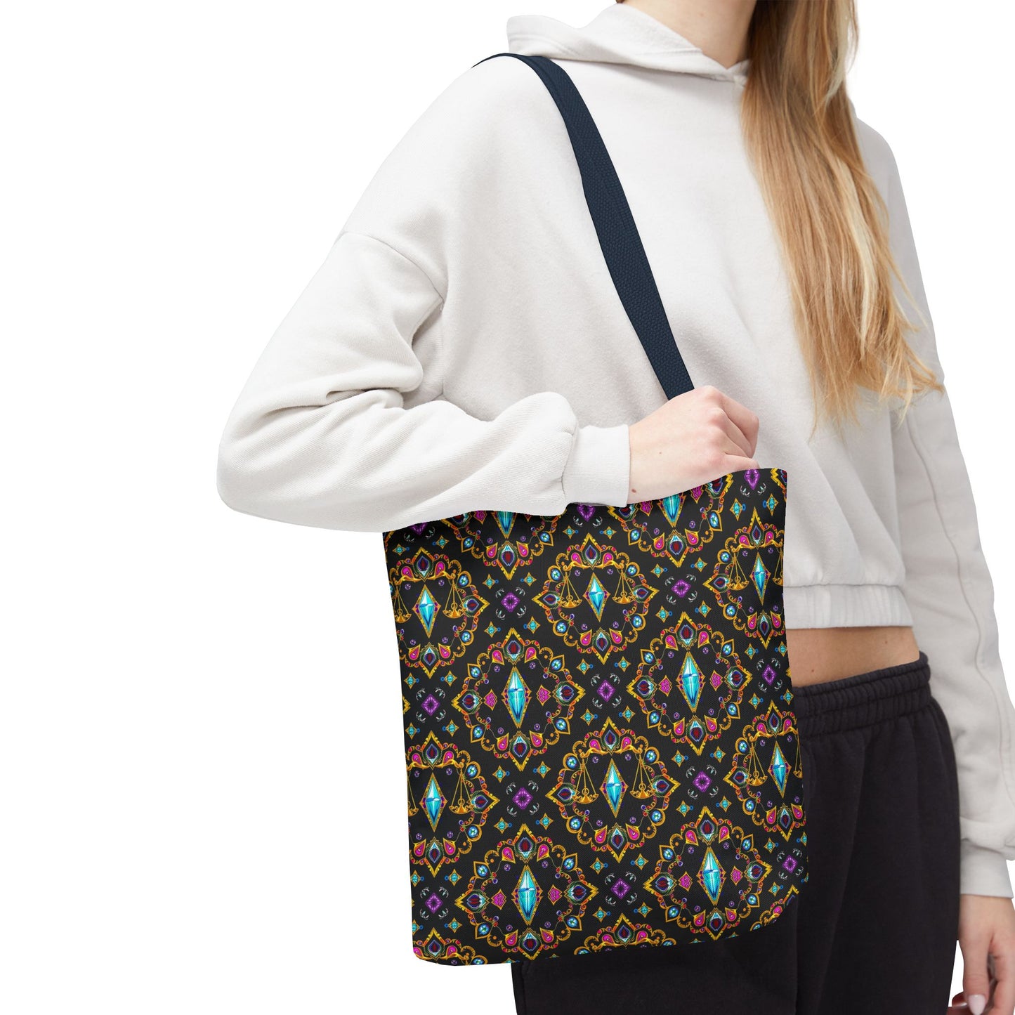 Tote Bag (AOP), Libra, Zodiac v1, Jewel Pattern