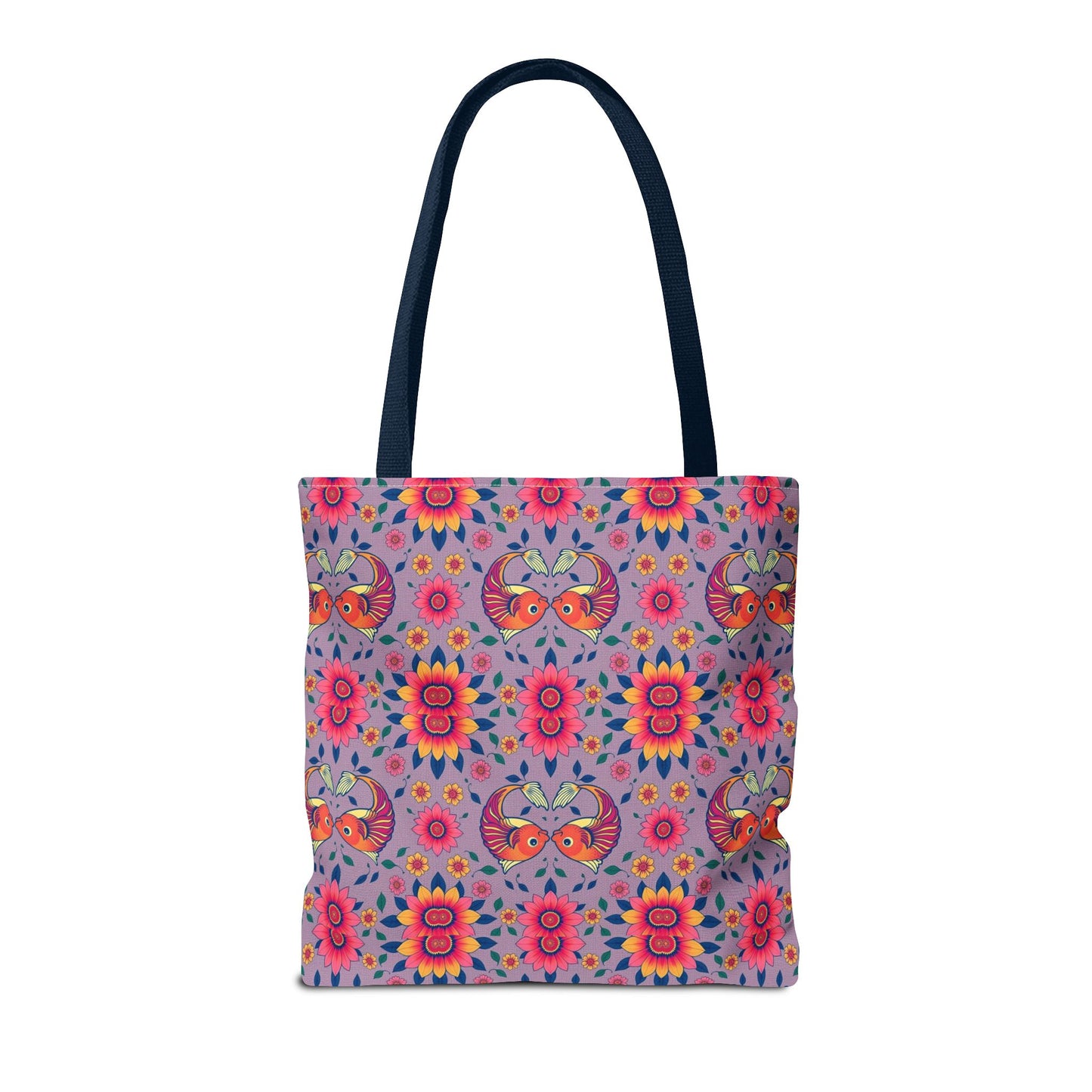 Tote Bag (AOP), Pisces, Zodiac v2, Flower Pattern
