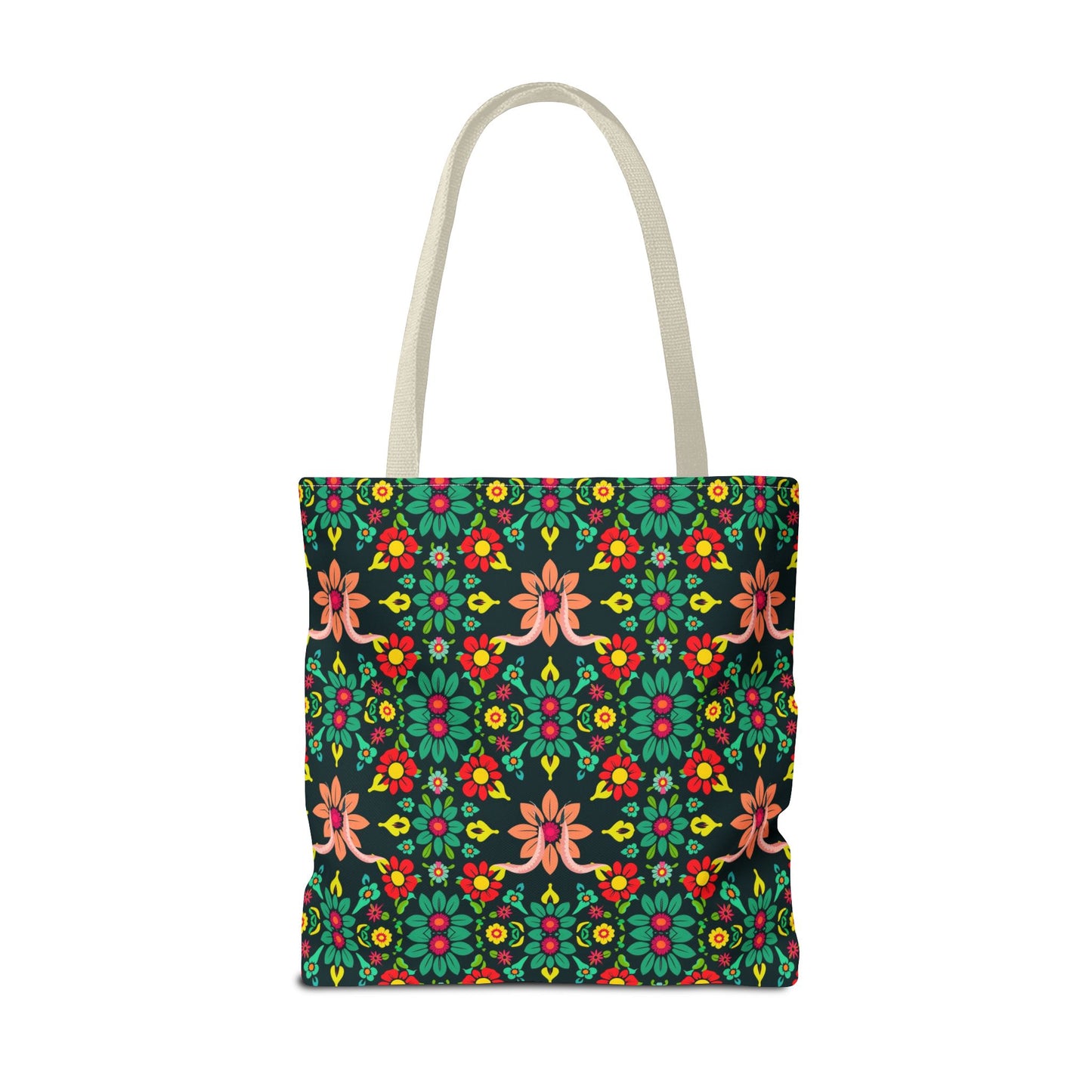 Tote Bag, (AOP), Aquarius, Zodiac v1, Flower Pattern