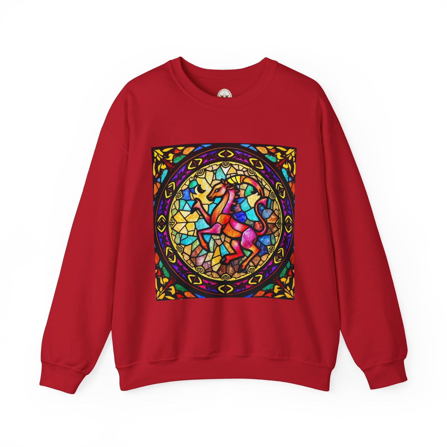 Unisex Heavy Blend™ Crewneck Sweatshirt, Glass, Aries Zodiac Design