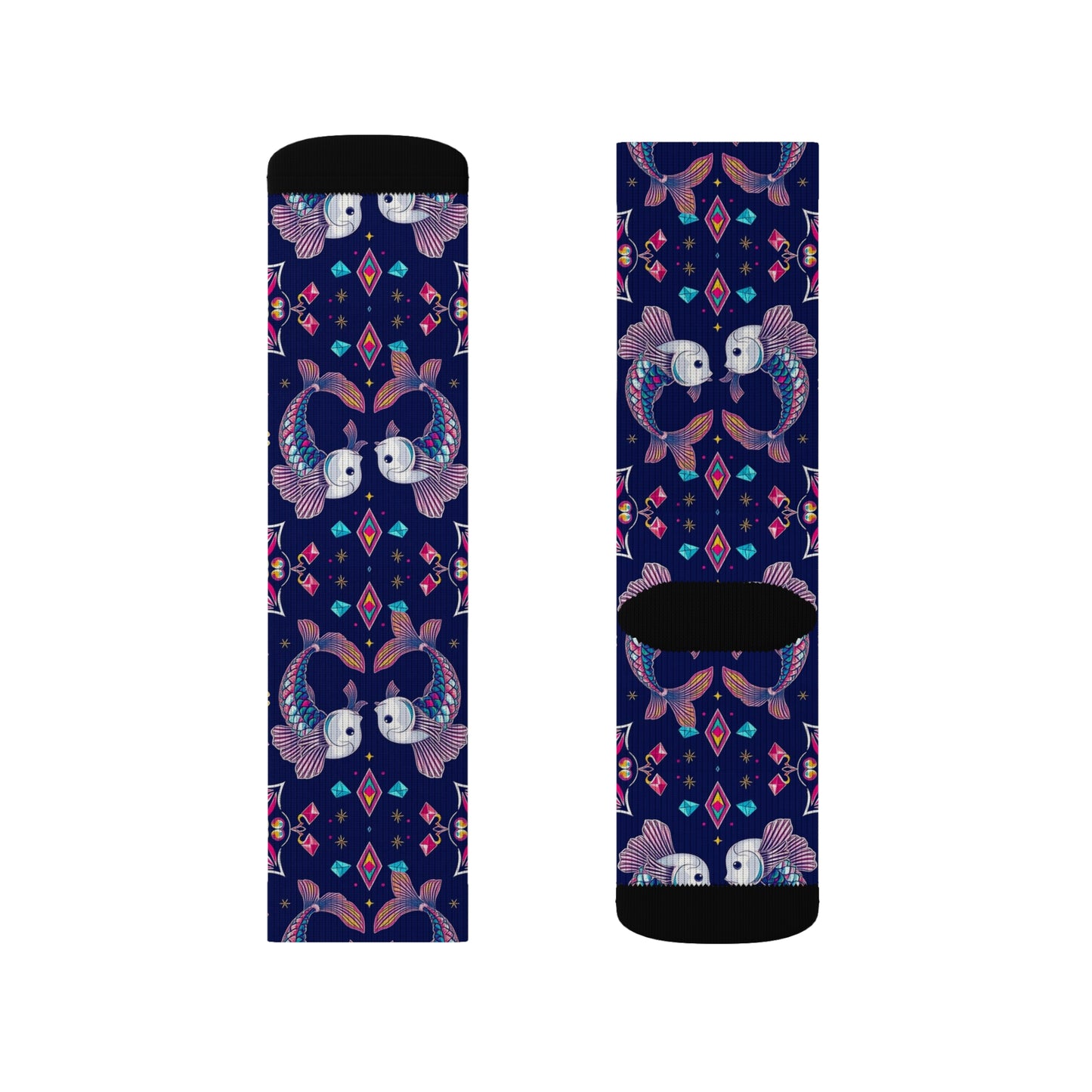 Sublimation Socks, Pisces, Zodiac v4, Jewel Pattern