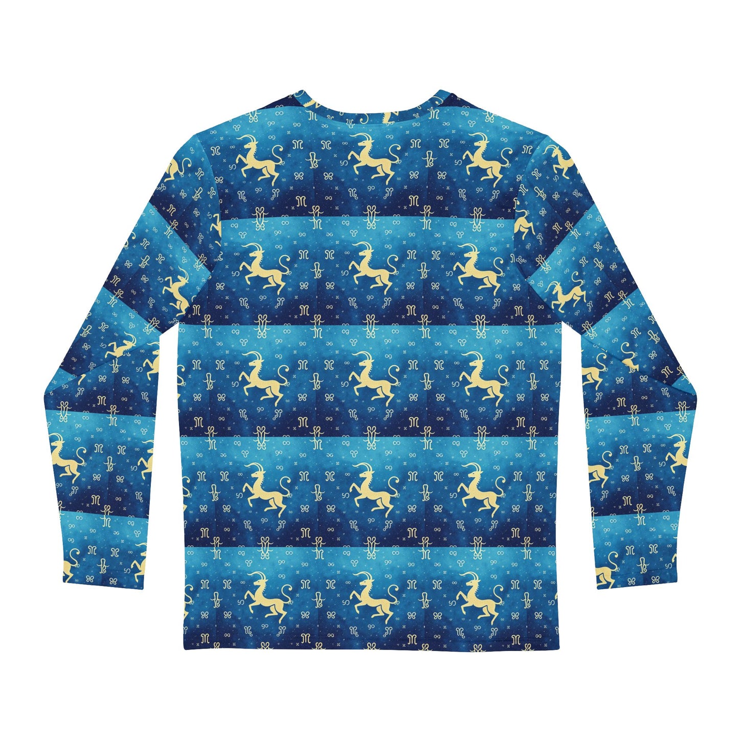 Men's Long Sleeve Shirt, (AOP), Aquarius, Zodiac, Pattern