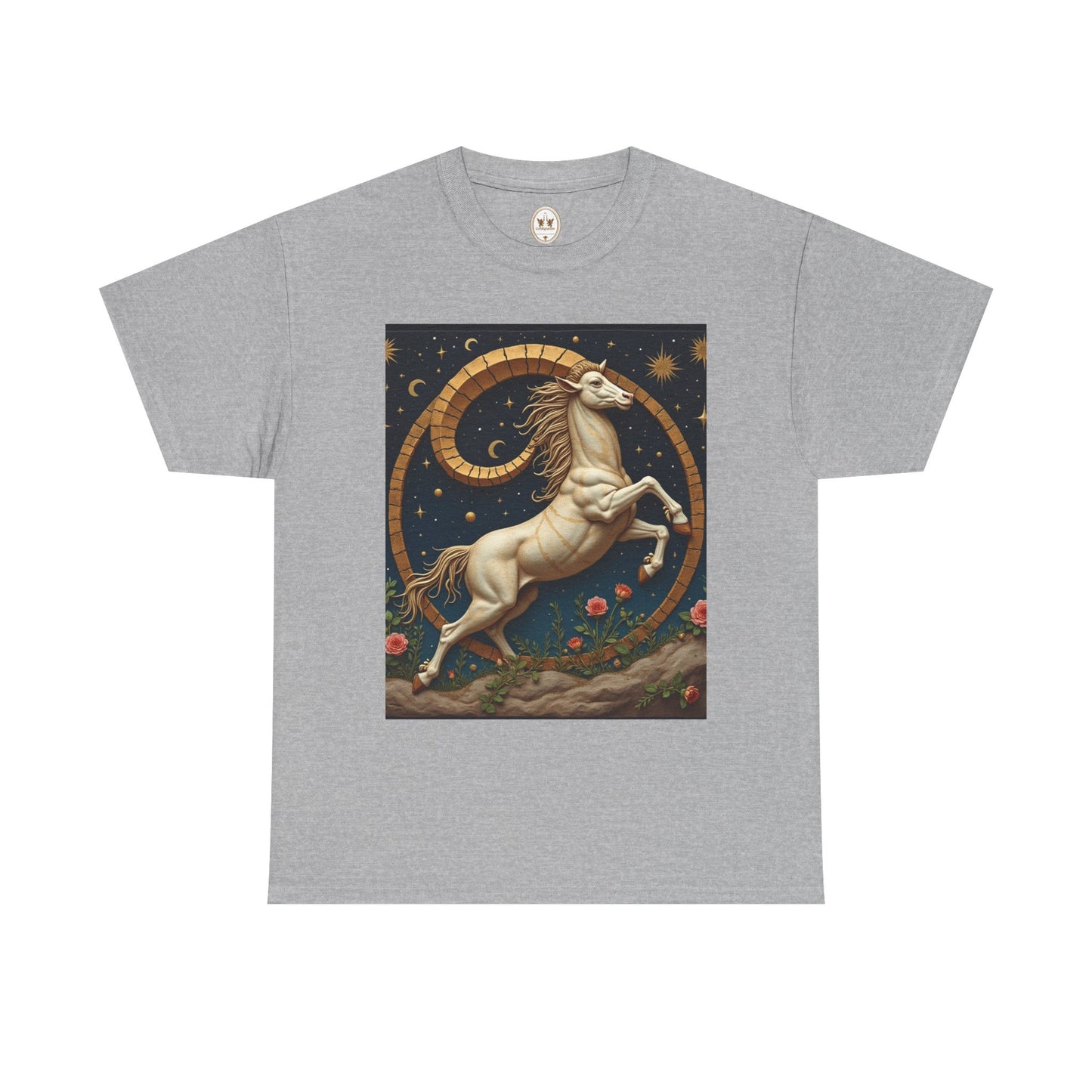 Unisex Heavy Cotton T-Shirt, Aries Animal 1v, Zodiac Design