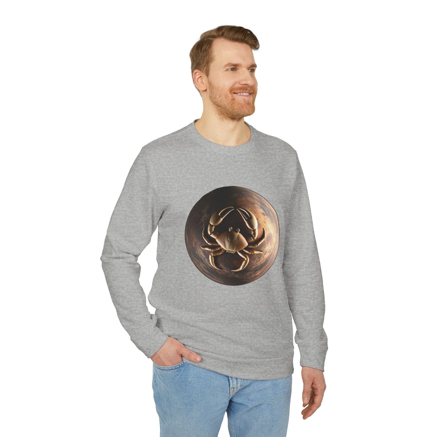 Adidas, Unisex Fleece Crewneck Sweatshirt, Cancer, Planet Animal, Zodiac