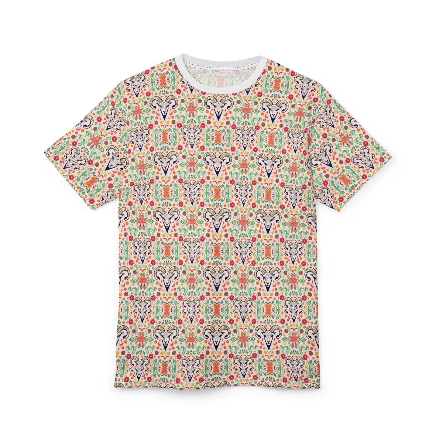 Unisex Cut & Sew T-Shirt, AOP, Aries, Zodiac, Pattern