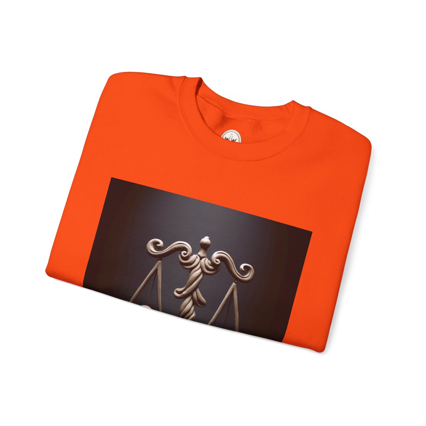 Unisex Heavy Blend™ Crewneck Sweatshirt, Brown Scale, Libra Zodiac Design