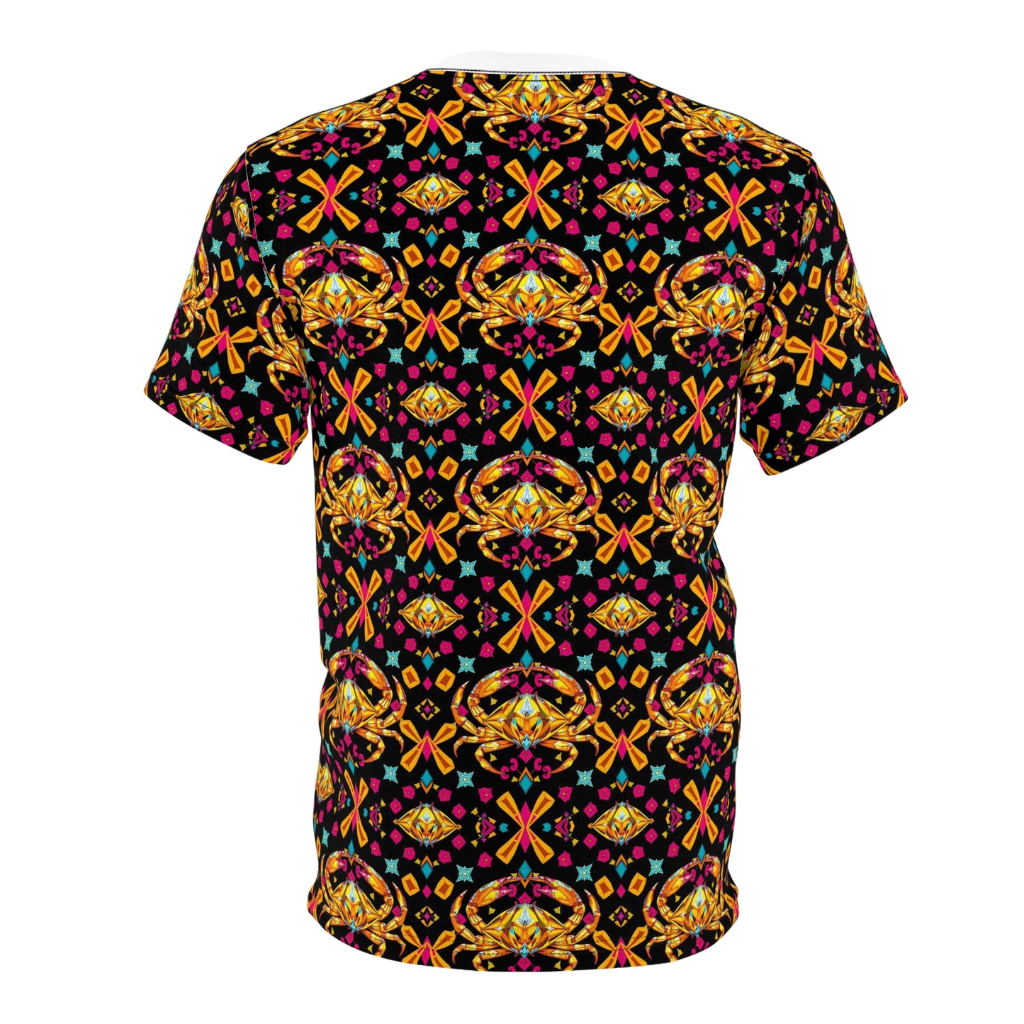 Unisex Cut & Sew T-Shirt, (AOP), Cancer, Zodiac v4, Jewels Pattern