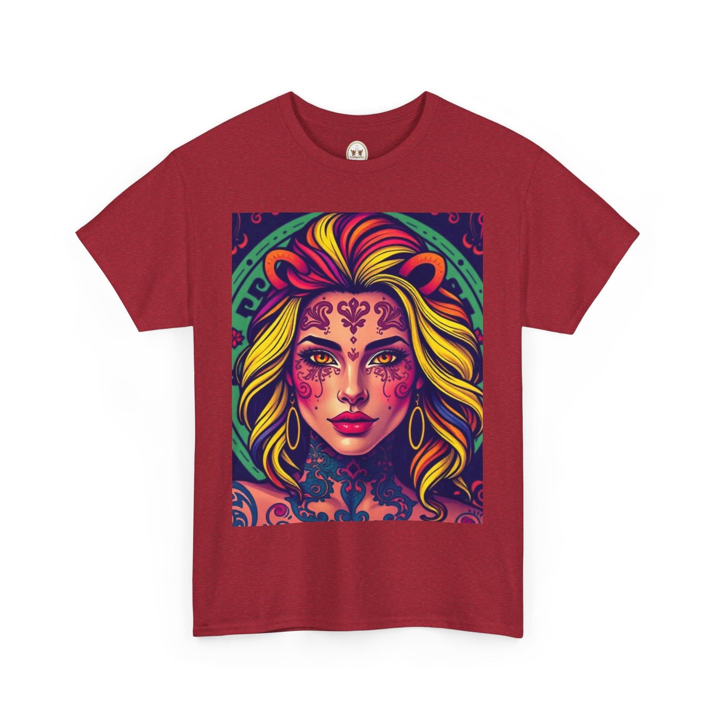 Unisex Heavy Cotton T-Shirt, Leo, Zodiac v1, Sexy Art