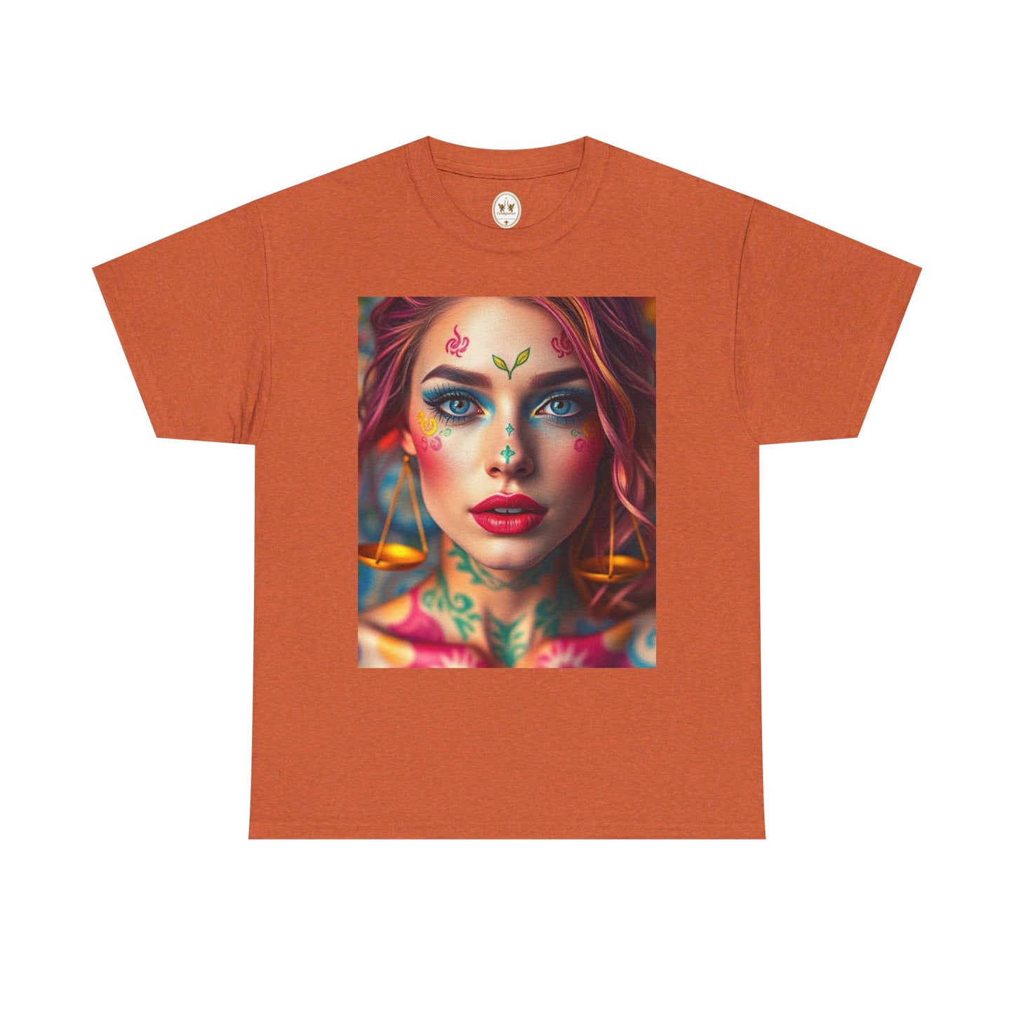 Unisex Heavy Cotton T-Shirt, Libra, Zodiac v1, Sexy Art