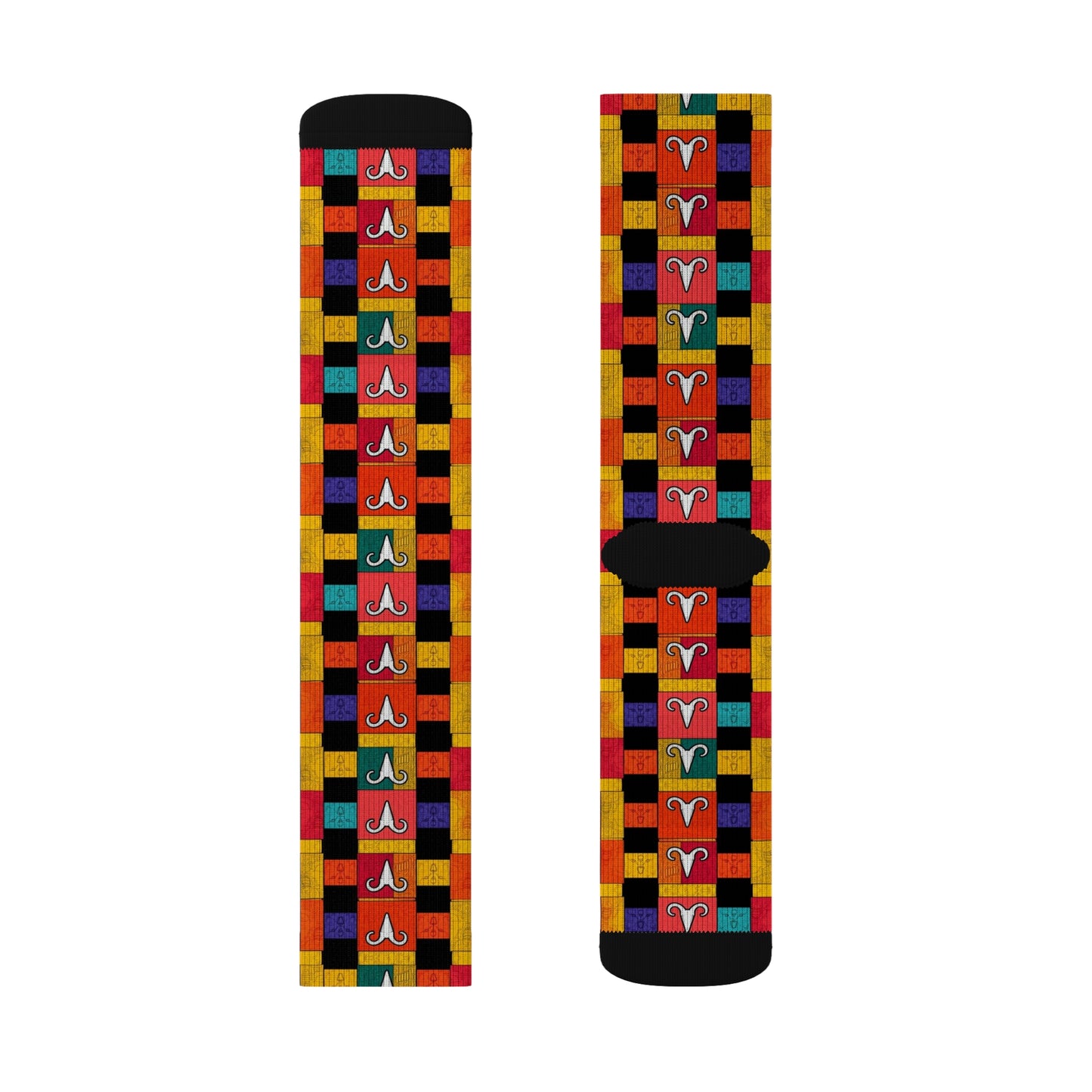 Sublimation Socks, Aries, Zodiac v2, Shapes Pattern