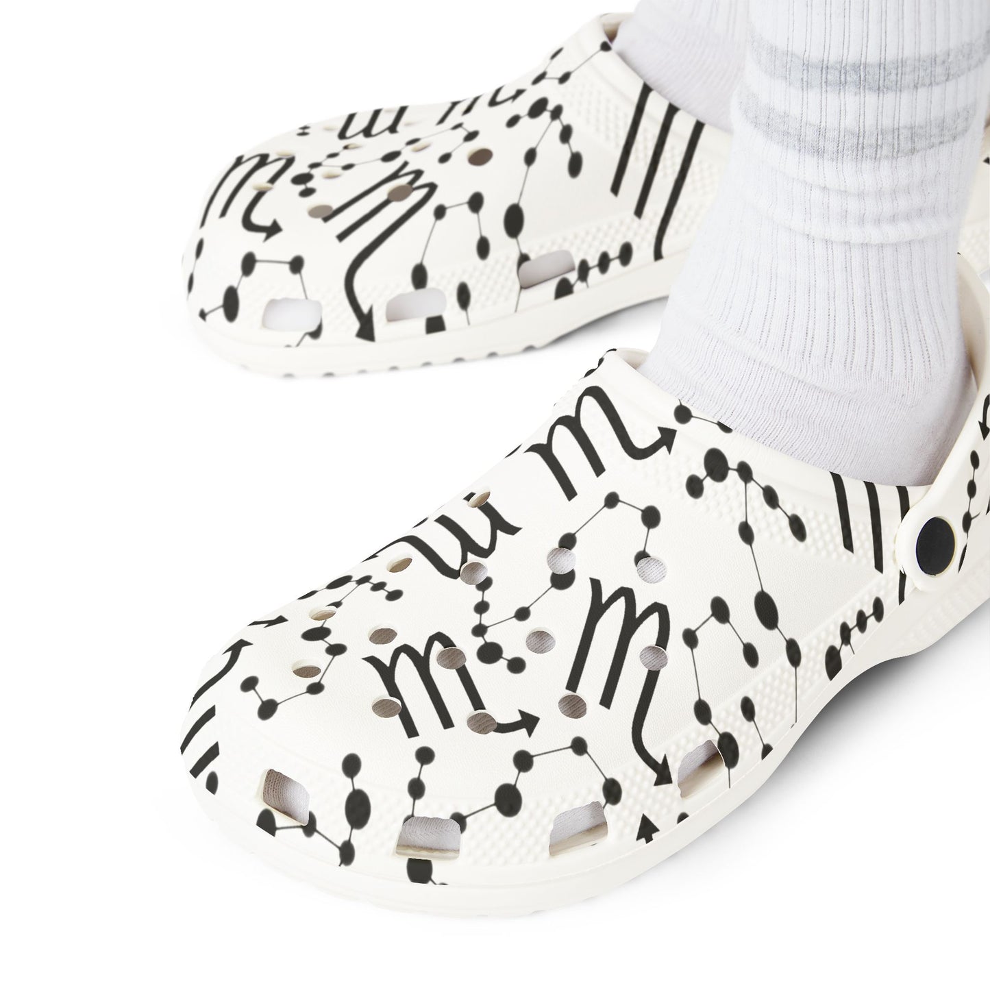 EVA Foam Rubber Shoes (AOP), Material 100% EVA, Scorpio Zodiac Design
