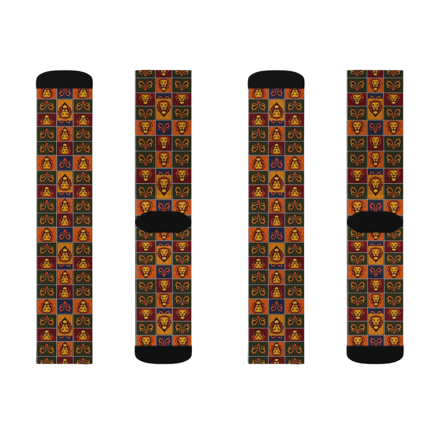 Sublimation Socks, Leo, Zodiac v1, Shapes Pattern