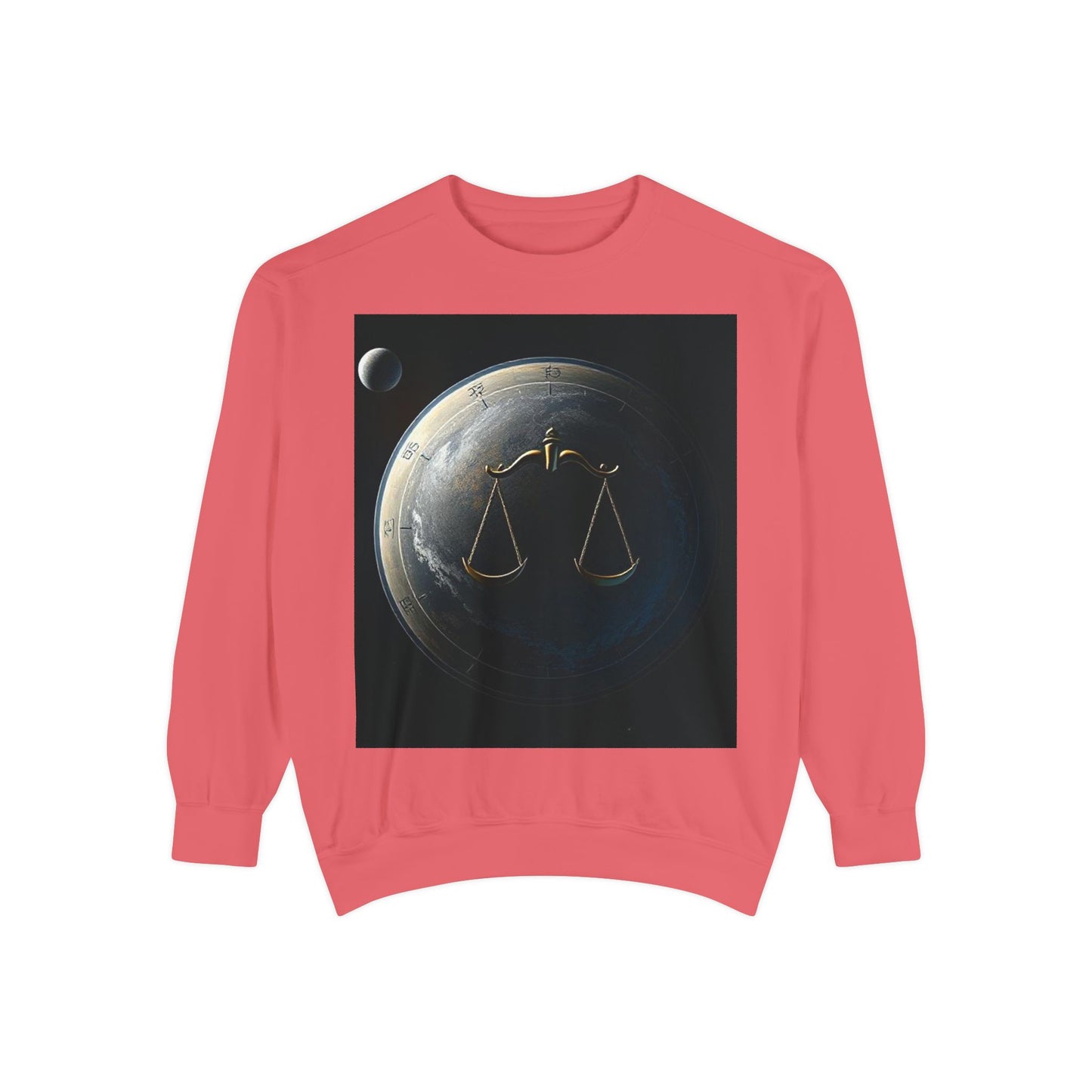 Garment-Dyed Sweatshirt, Unisex, Space Animal Design, Libra