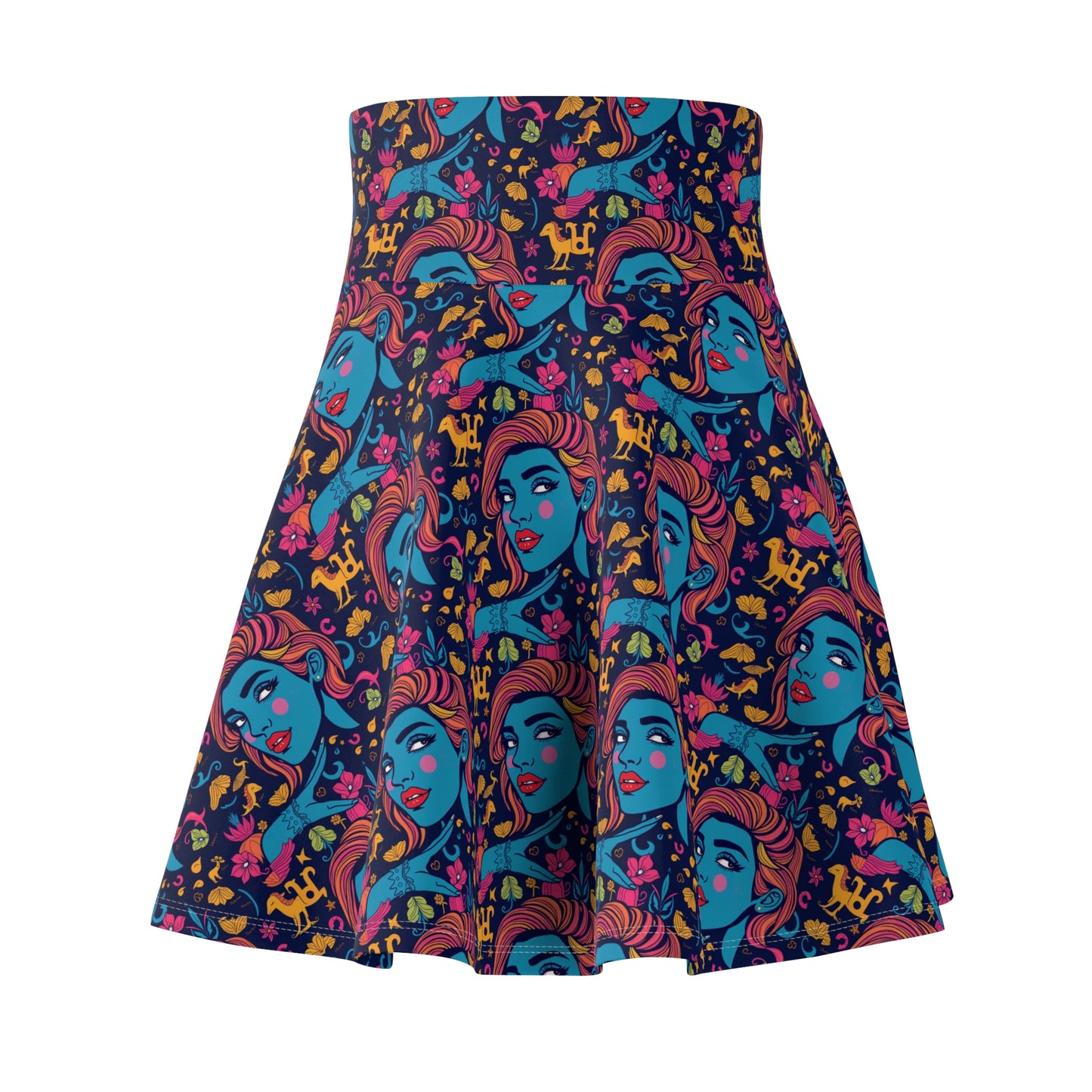 Women's Skater Skirt, (AOP), Aquarius, Zodiac, Sexy Pattern