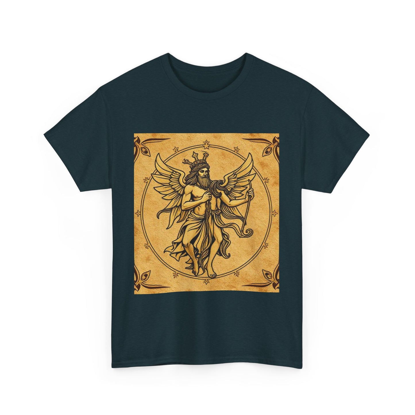 Unisex Heavy Cotton T-Shirt, Pencil Art v1, Gemini Zodiac Design