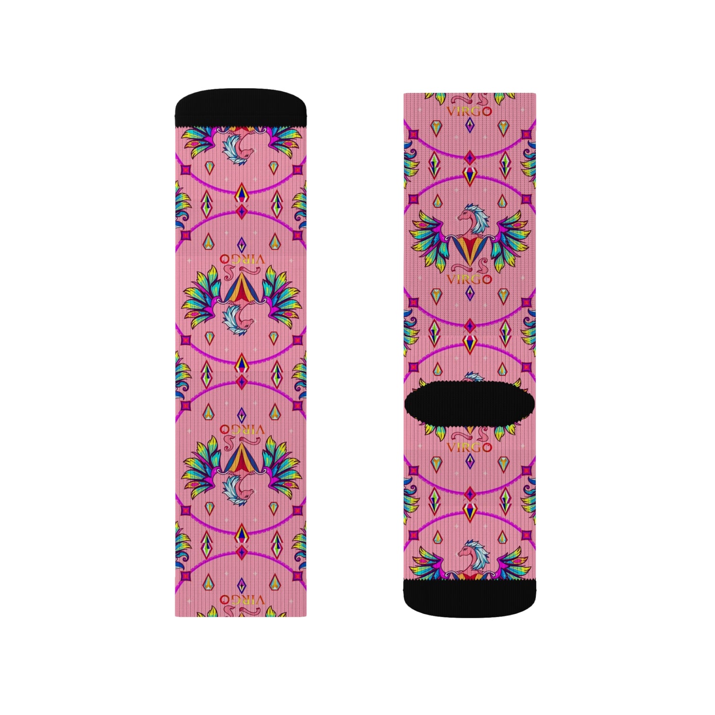 Sublimation Socks, Virgo, Zodiac v2, Jewel Pattern