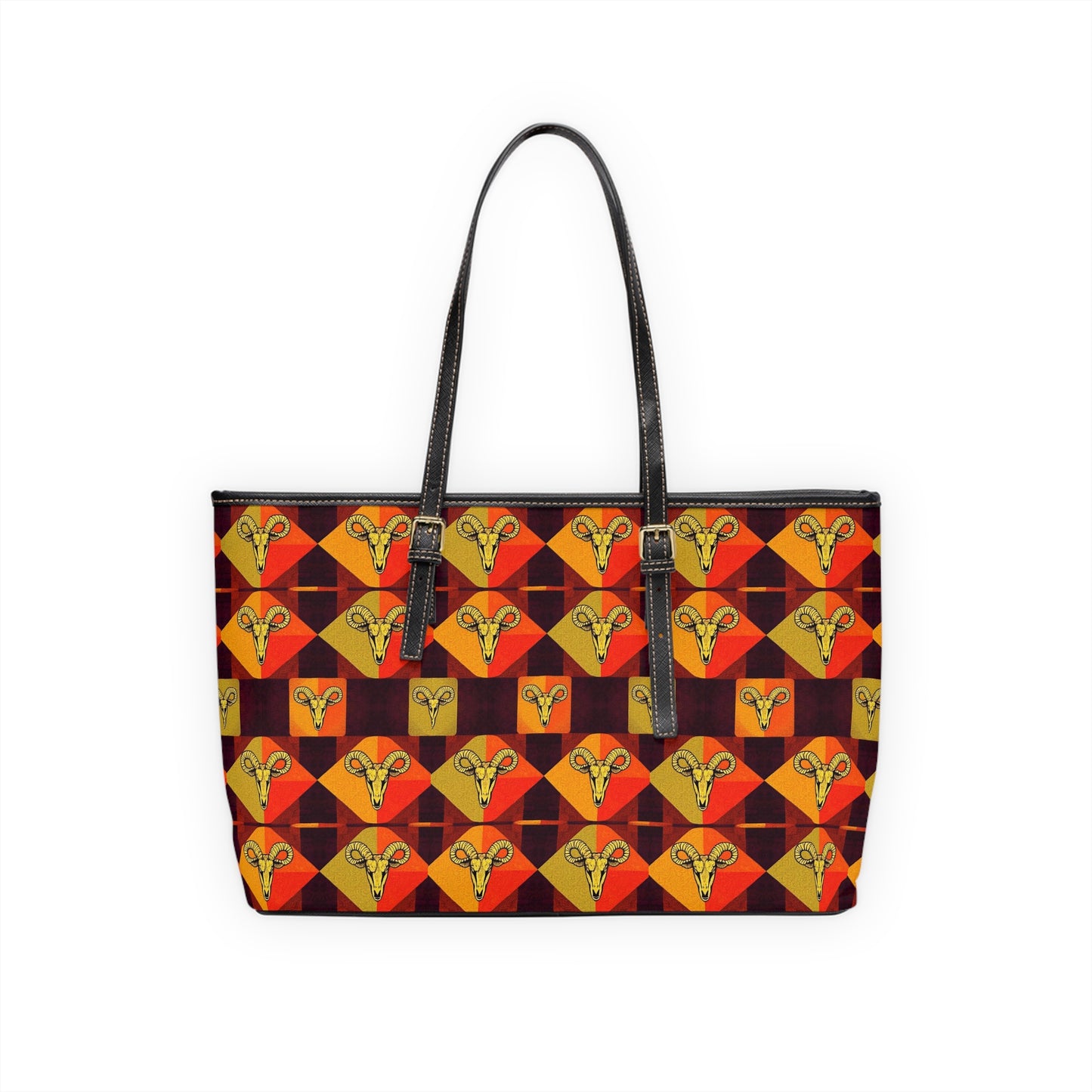 Leather Shoulder Bag, Taurus, Zodiac, Shapes Pattern
