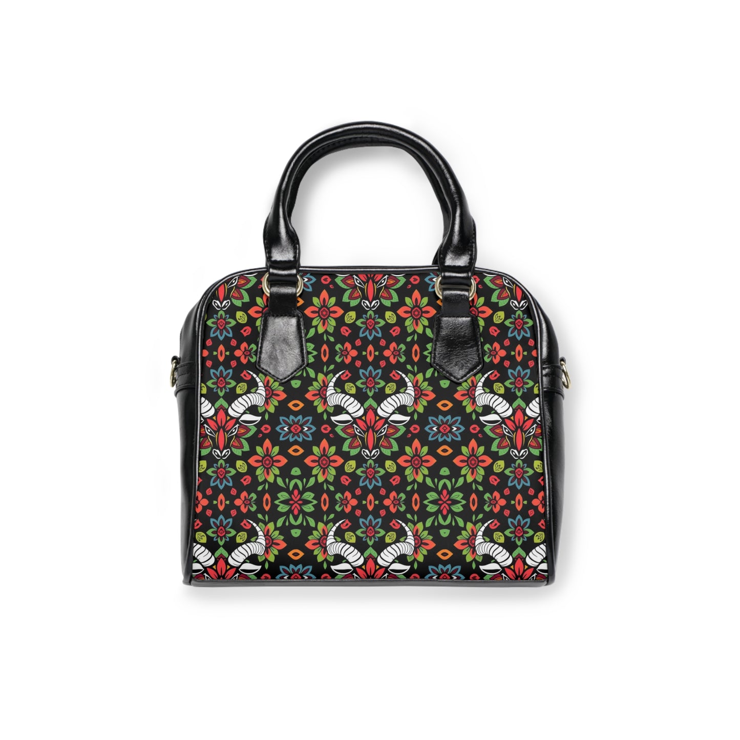 Shoulder Handbag, Taurus, Zodiac, Flower Pattern