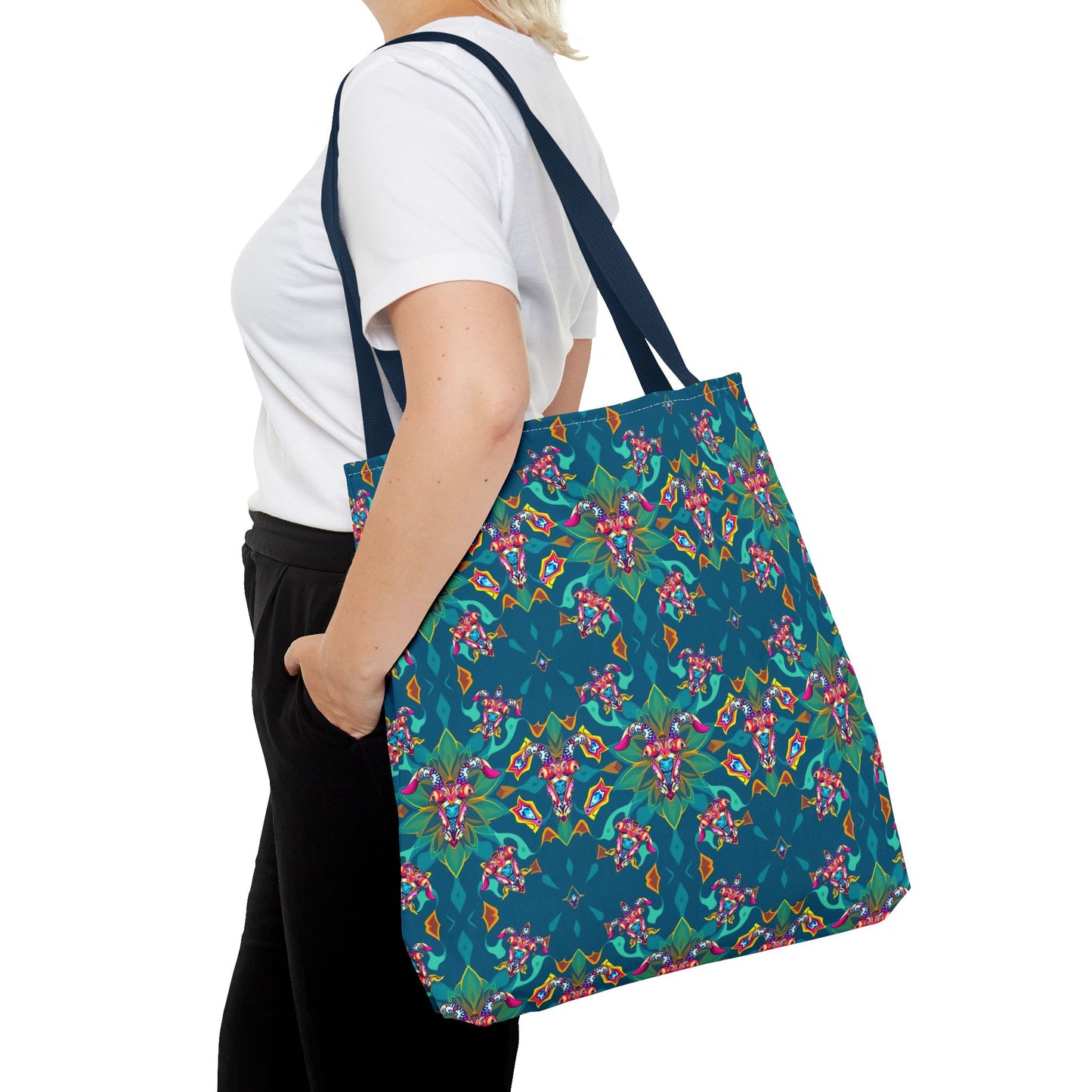 Tote Bag (AOP), Taurus, Zodiac v1, Jewel Pattern