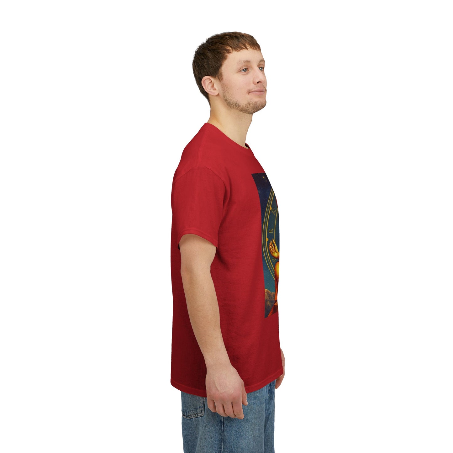 Unisex Heavy Cotton T-Shirt, Meditating Bull, Taurus Zodiac Design