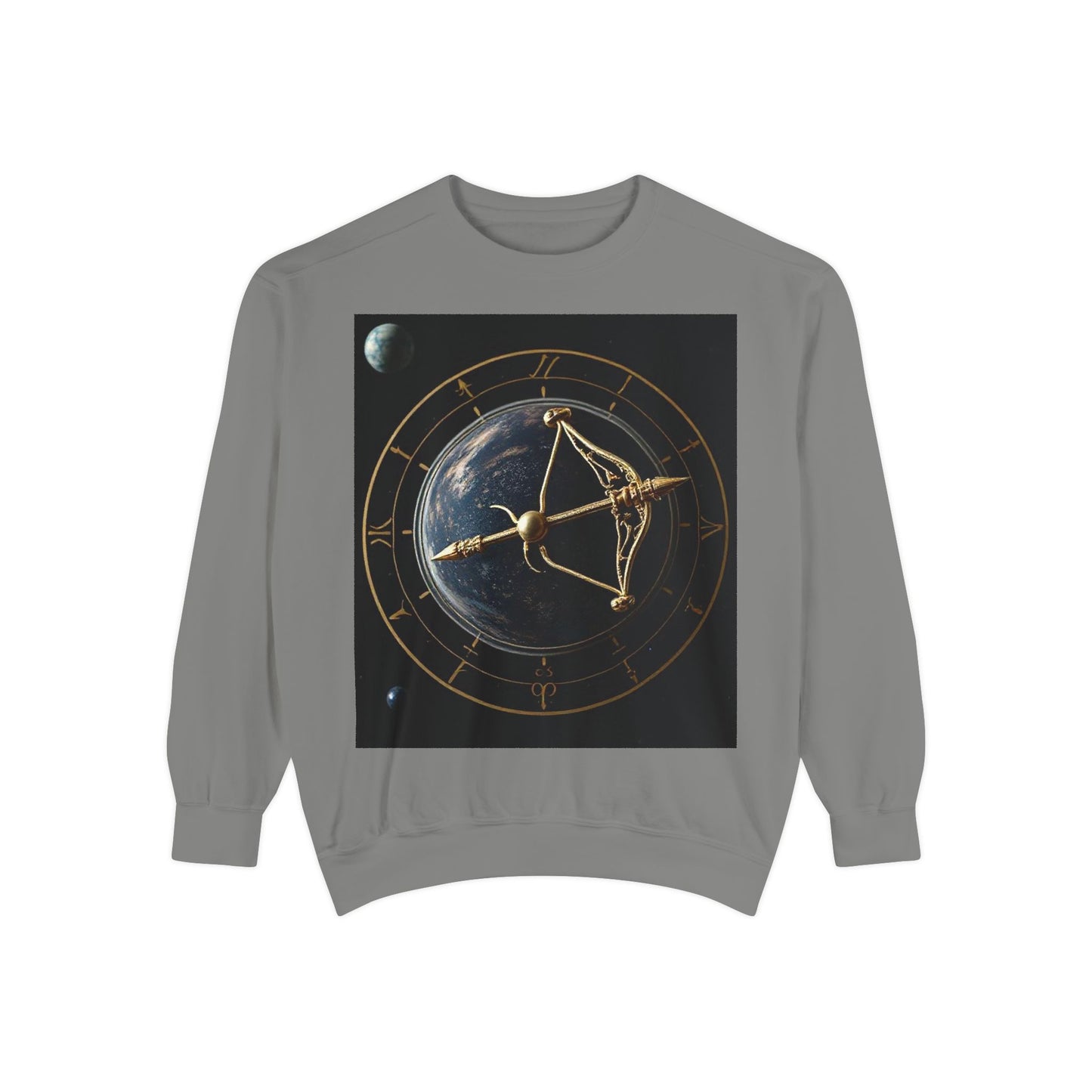 Garment-Dyed Sweatshirt, Unisex, Space Symbol Design v1, Sagittarius