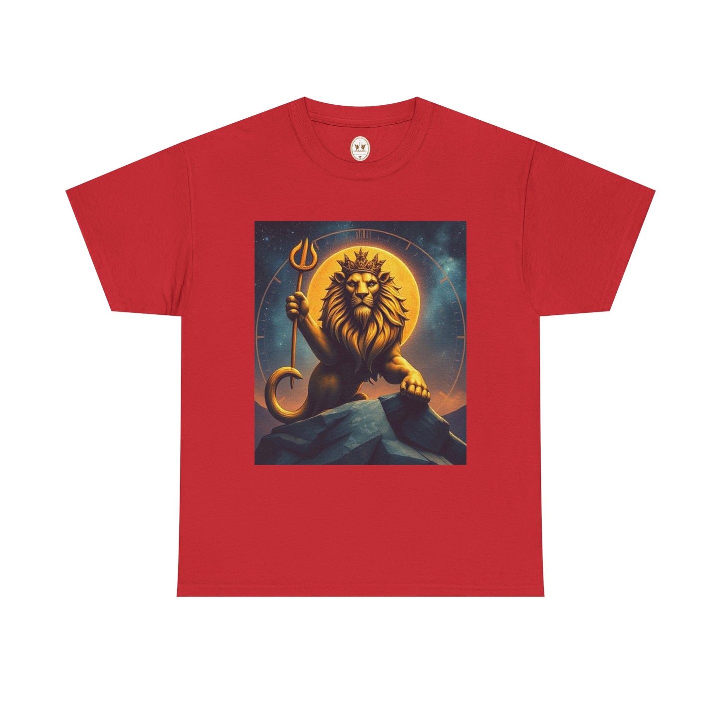 Unisex Heavy Cotton T-Shirt, King of Lions v2, Leo Zodiac Design
