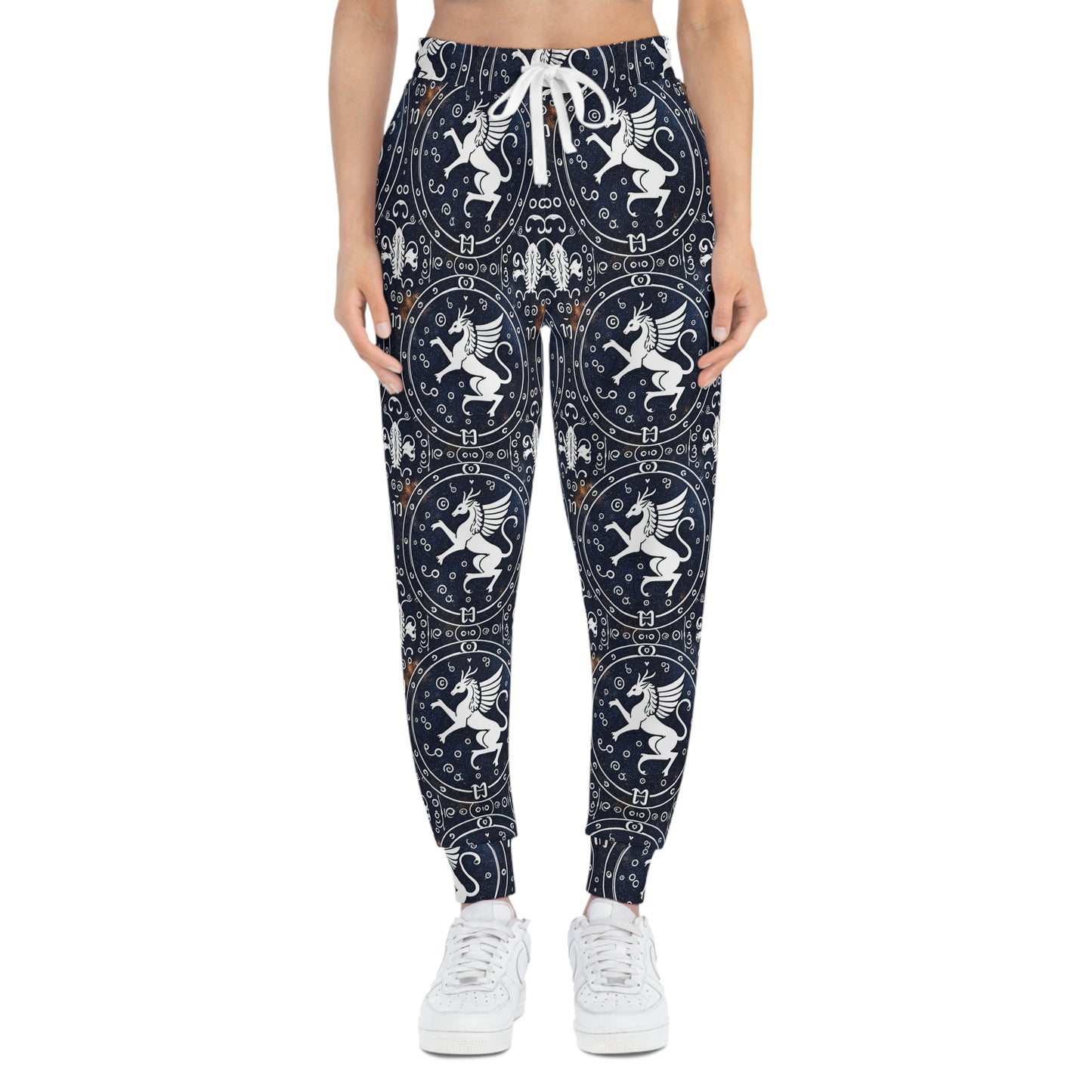 Athletic Joggers, Zodiac Design, Pattern v1, Virgo, AOP