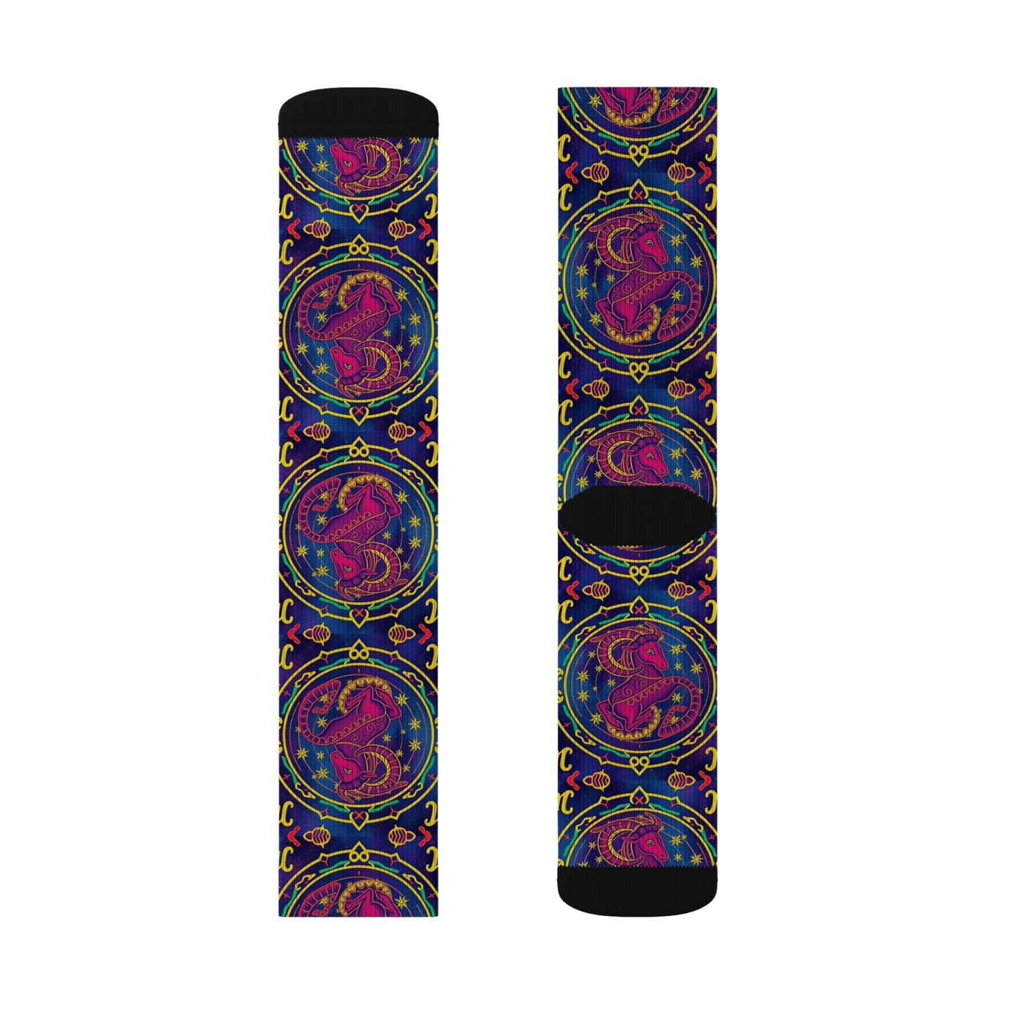 Sublimation Socks, Capricorn, Zodiac v2, Pattern